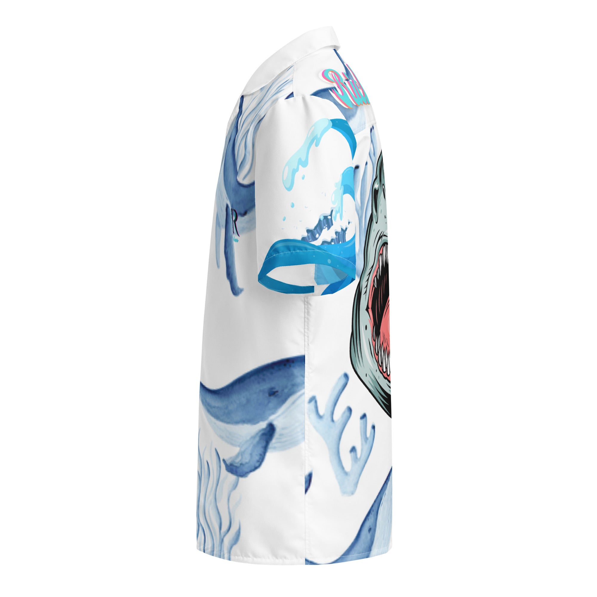 Rich Vibes Primal Marine Blue Whale Shark 3.0 - Unisex button shirt