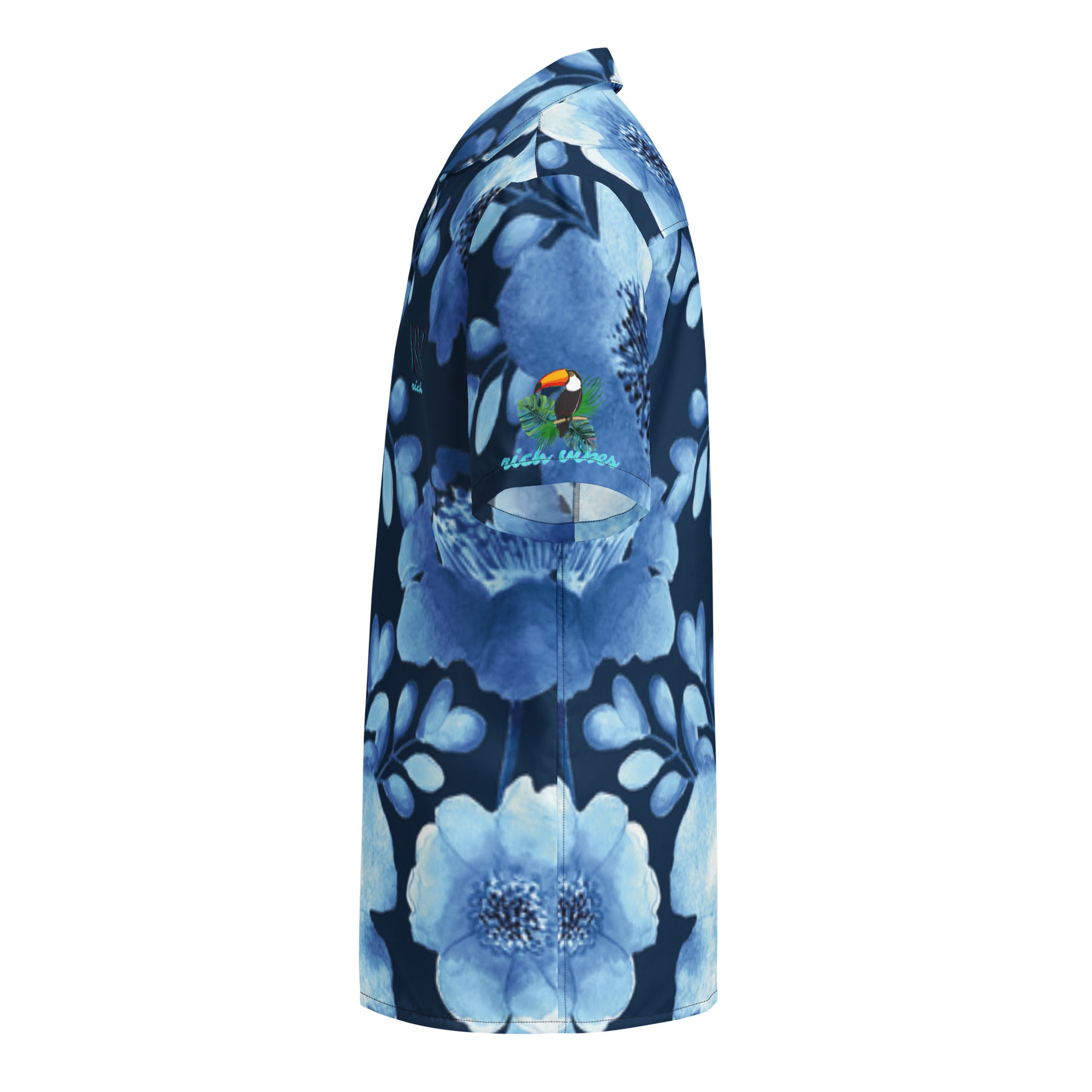 Rich Vibes Tropical Blue Daisy - Unisex button shirt