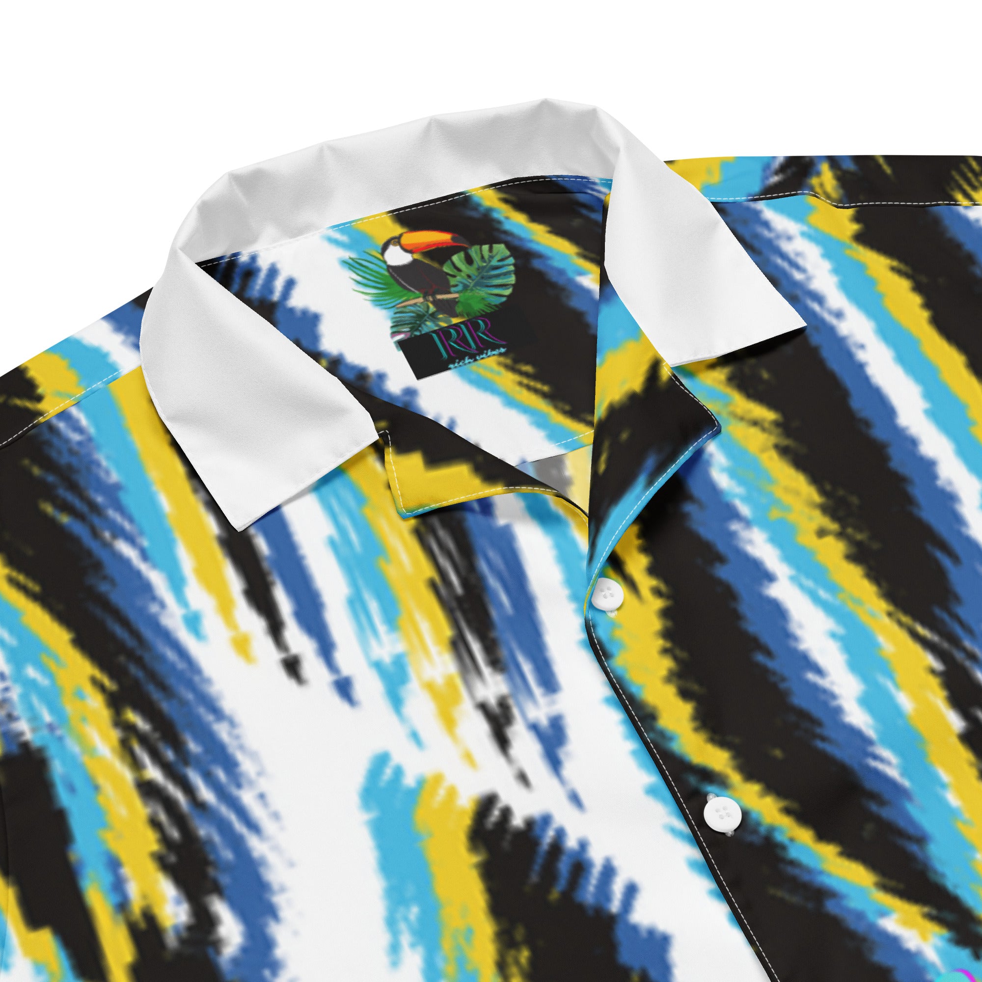 Rich Vibes Blue Tiger Stripe 2.0 - Unisex button shirt