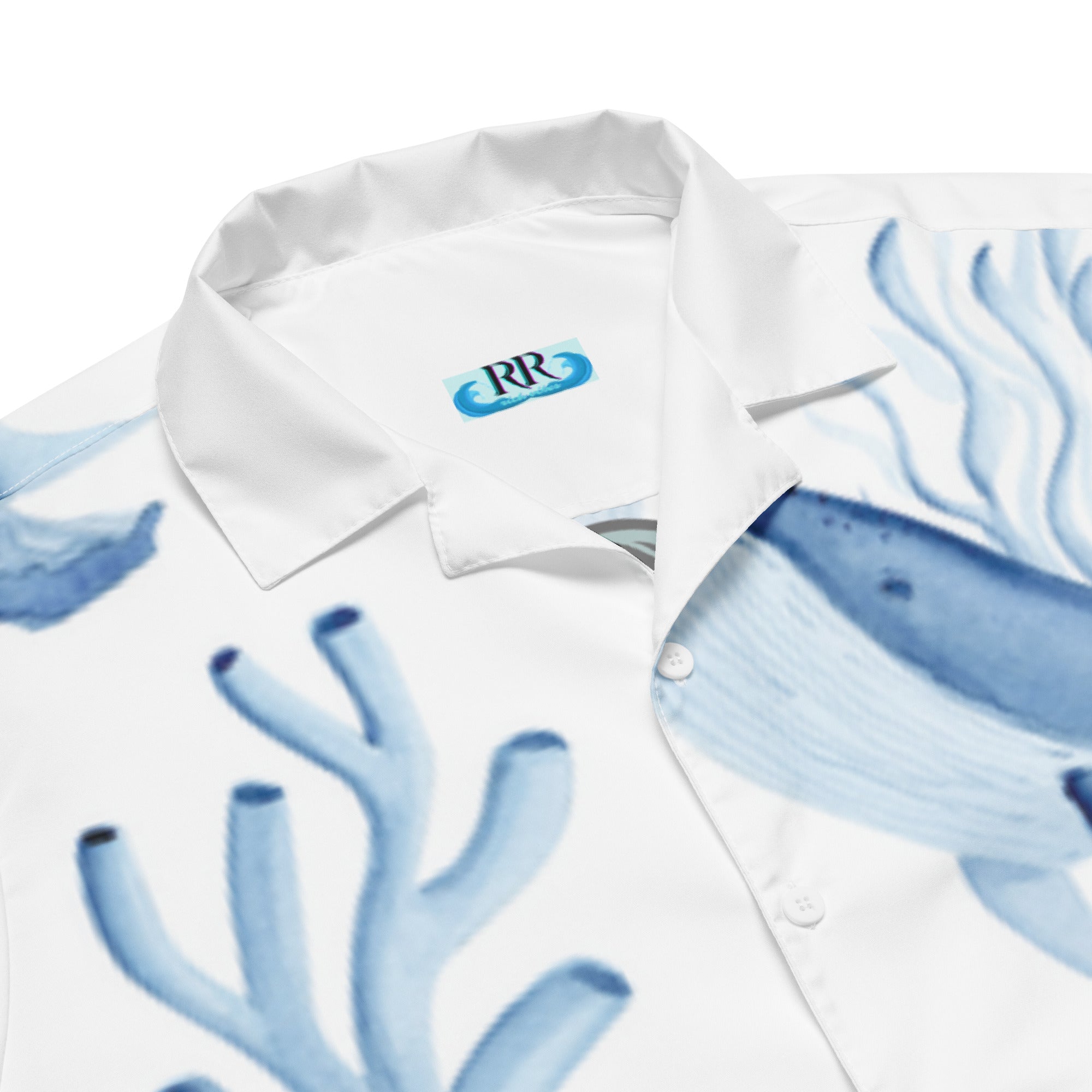 Rich Vibes Primal Marine Blue Whale Shark 3.0 - Unisex button shirt