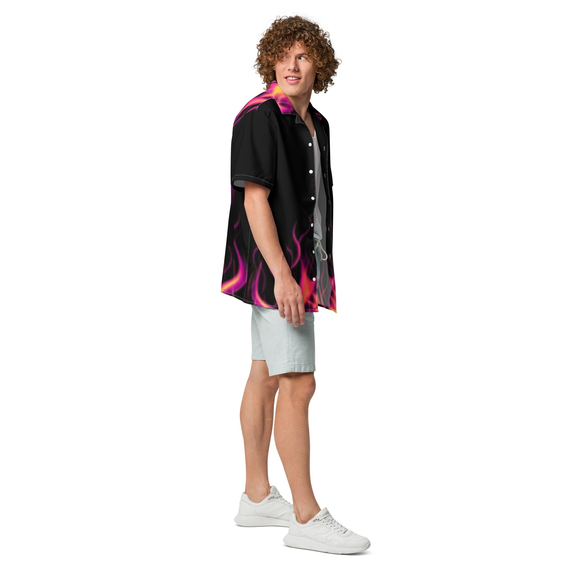 Rich Vibes RR Flaming Skulls - Unisex button shirt