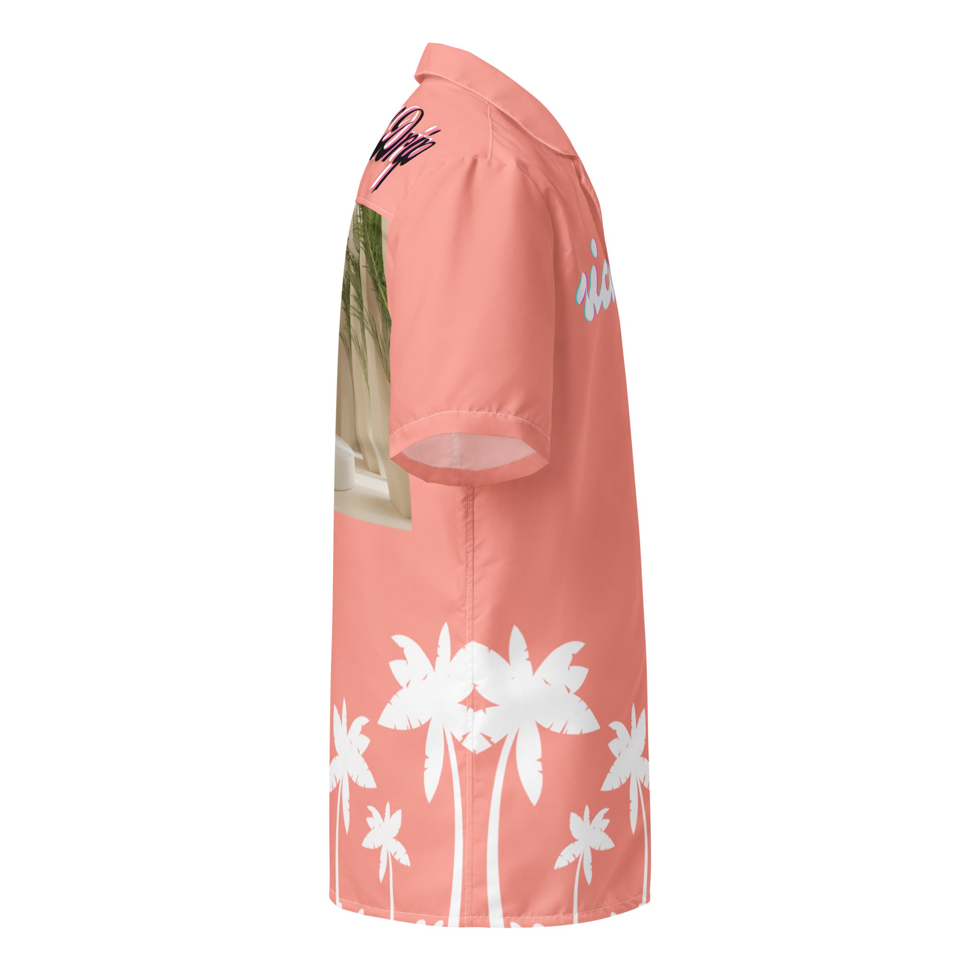 Rich Vibes No Fake Smiles Given Platform - Unisex button shirt Peach