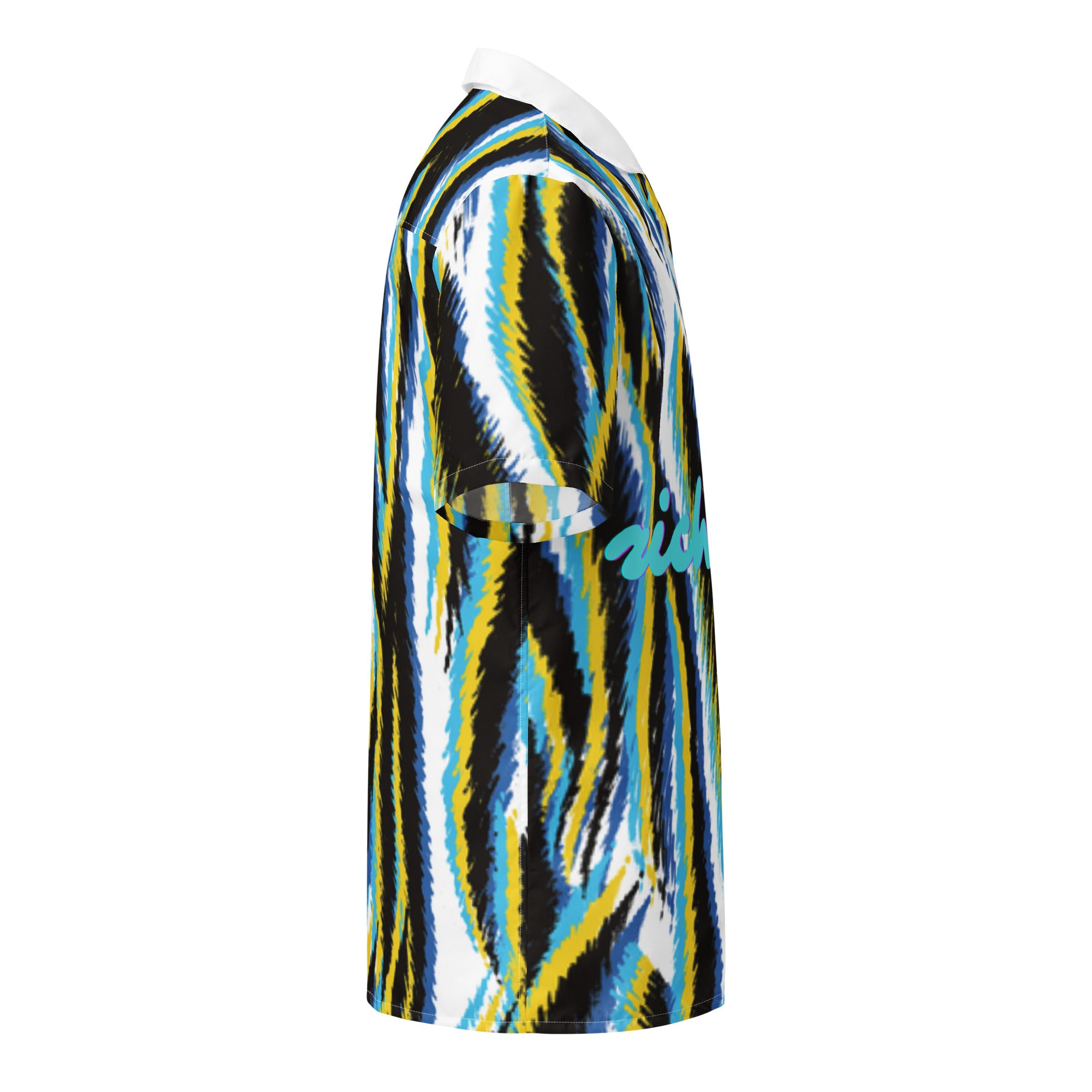 Rich Vibes Blue Tiger Stripe 2.0 - Unisex button shirt