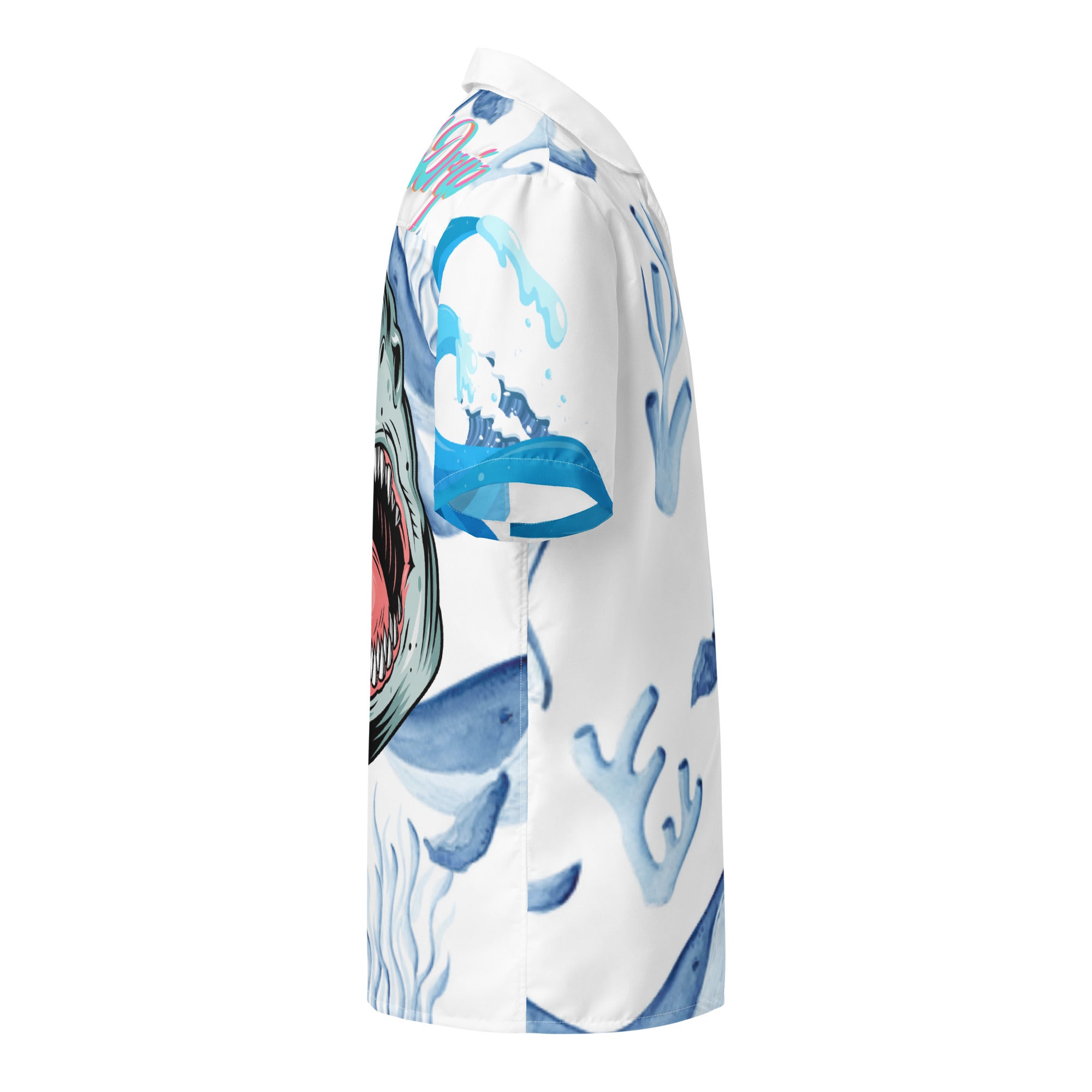 Rich Vibes Primal Marine Blue Whale Shark 3.0 - Unisex button shirt