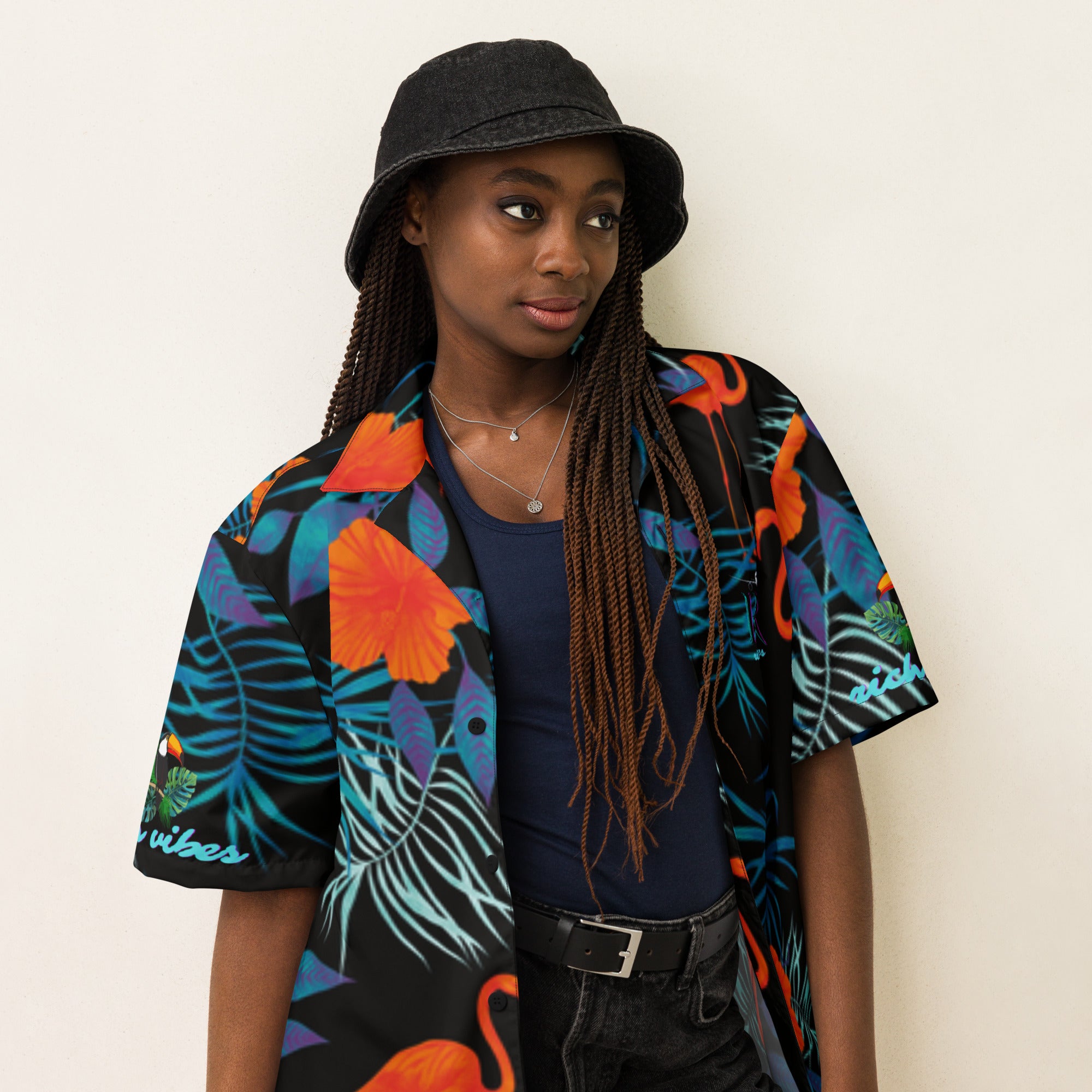 Rich Vibes Midnight Tropical Safari 3.0 - Unisex button shirt