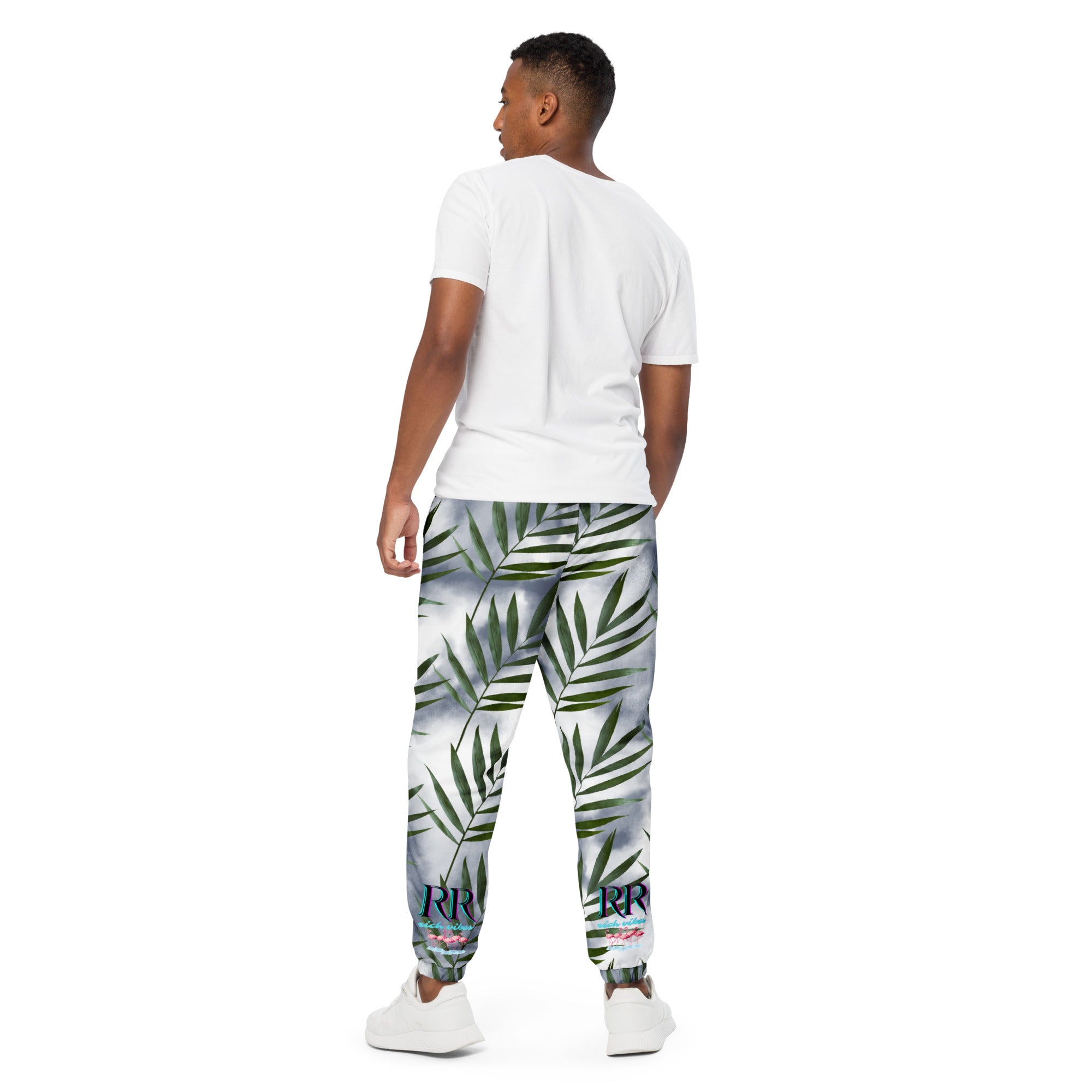 Rich Drip Palm Tree Smoke Grey Tie Dye - track pants