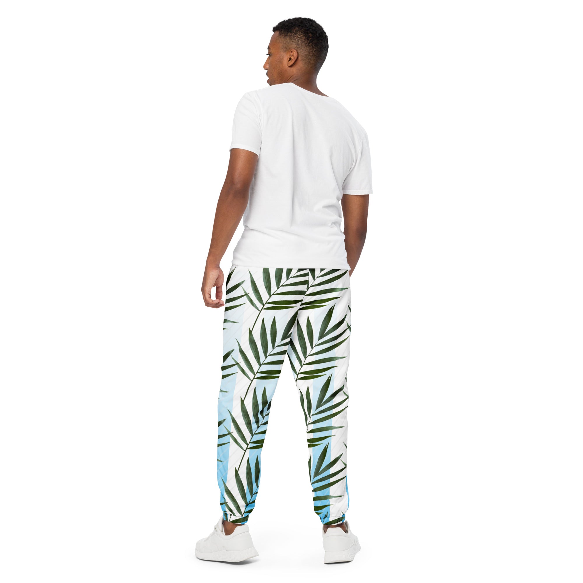 Rich Drip Miami Blue Palm Tree White Stripes 12 - track pants