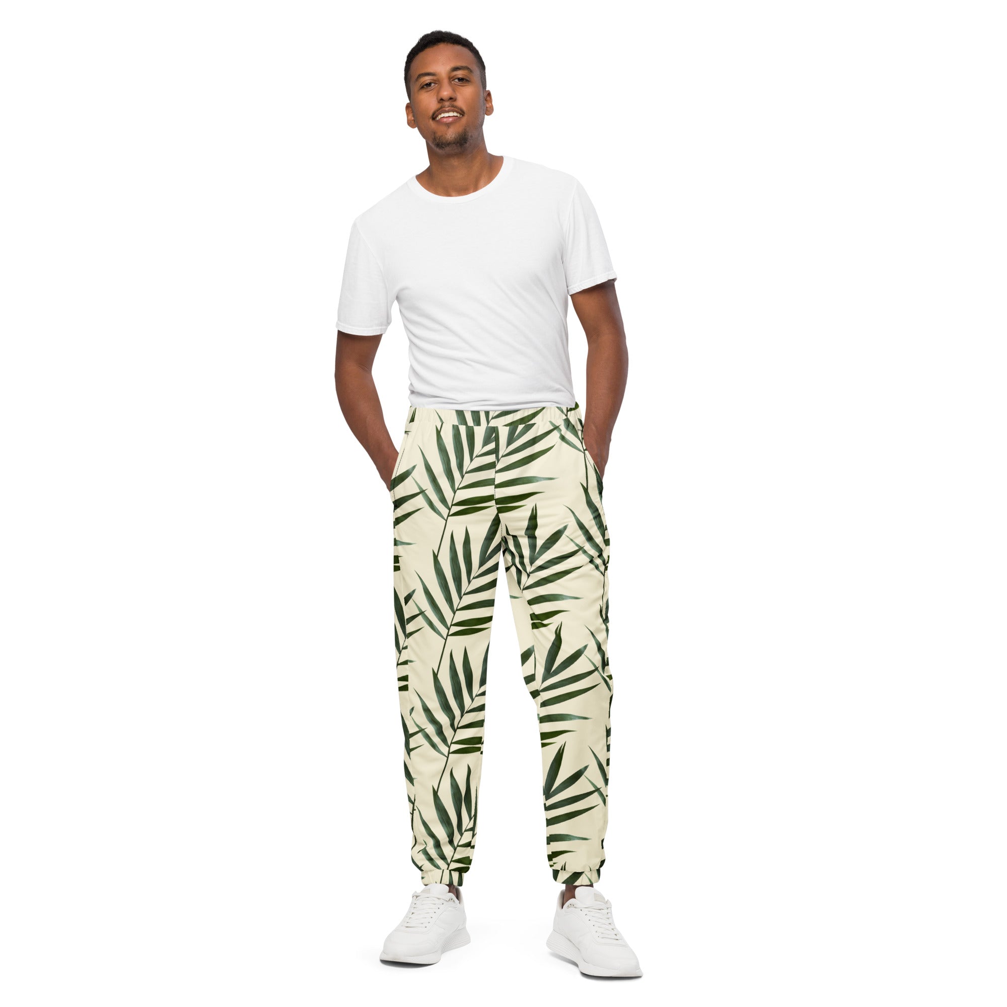 Rich Vibes Palm Tree Apricot White - track pants