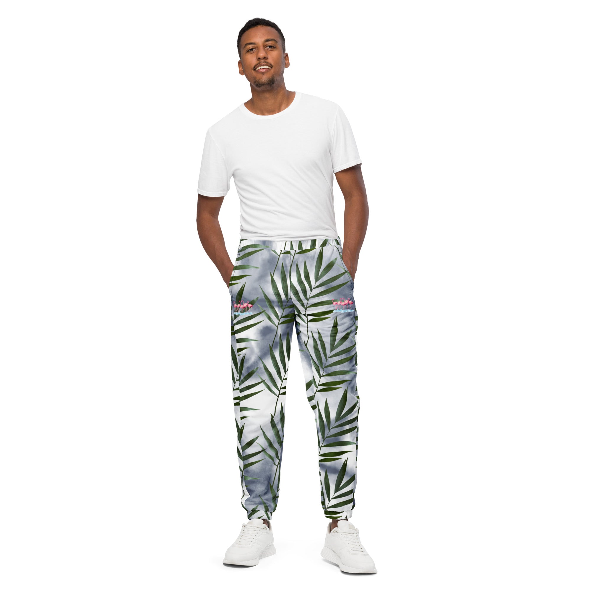 Rich Drip Palm Tree Smoke Grey Tie Dye - track pants
