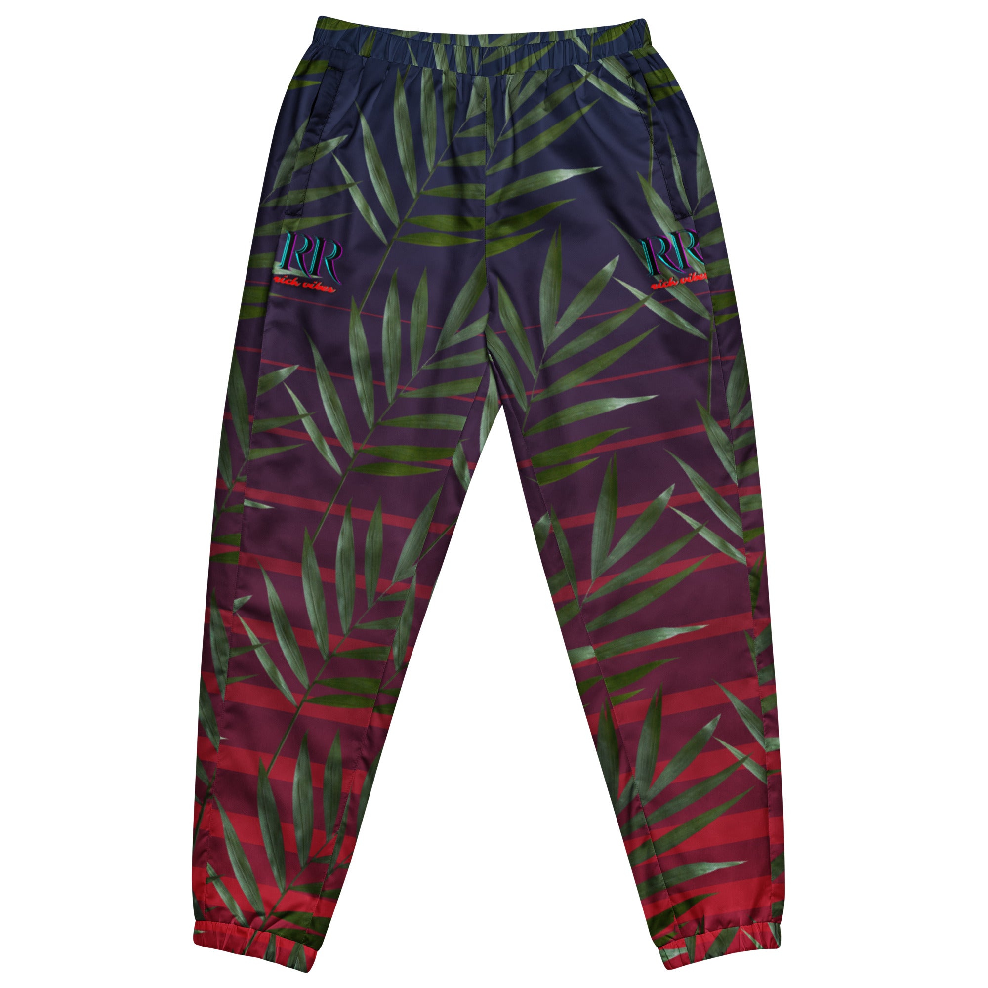 Rich Vibes RR Rich Drip Palm Tree Midnight Wave Runner Sport Stripe - track pants