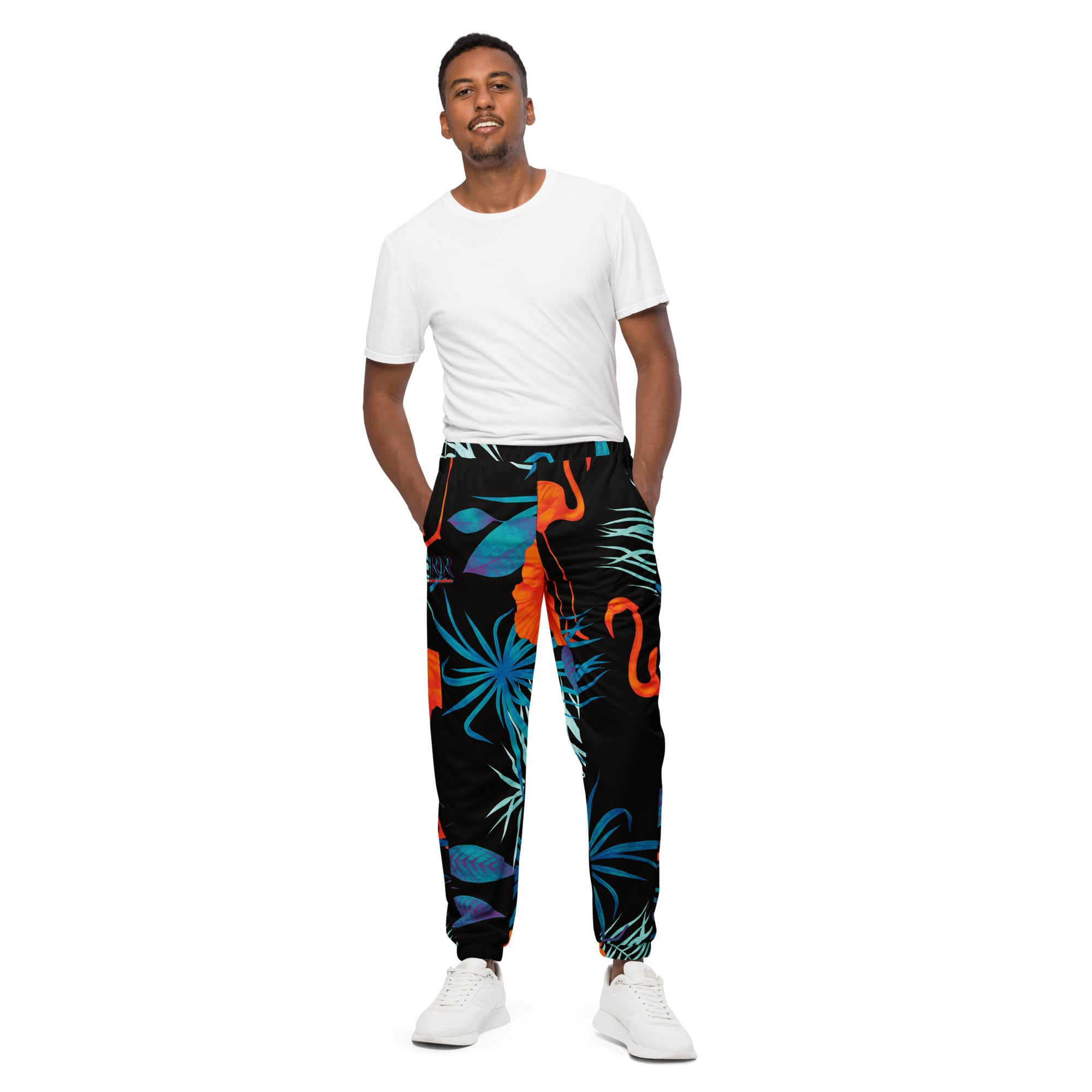 Rich Vibes RR Palm Tree Midnight Flamingo Print - track pants 1.0