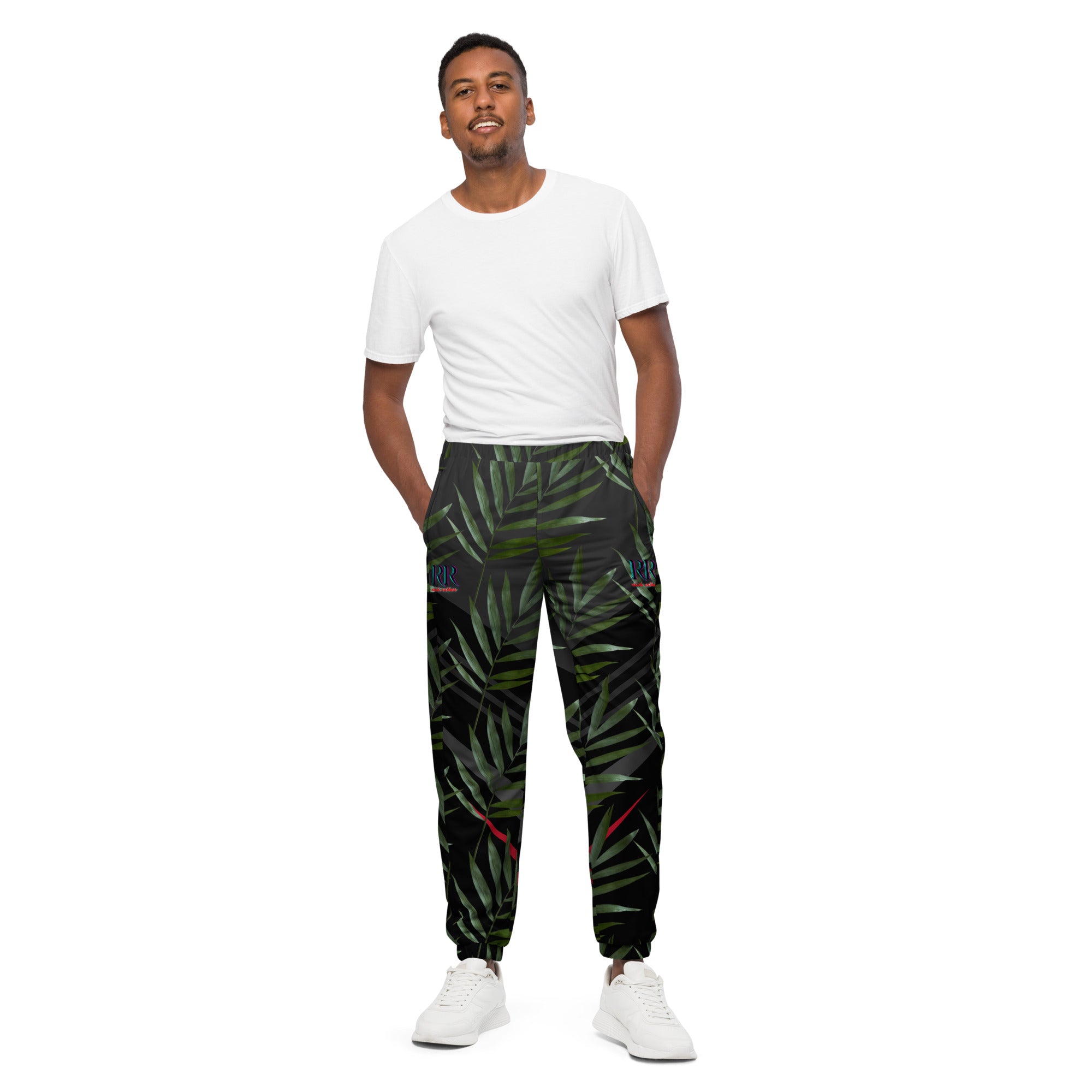 Rich Drip RR Palm Tree Black Sport Red Stripe - track pants