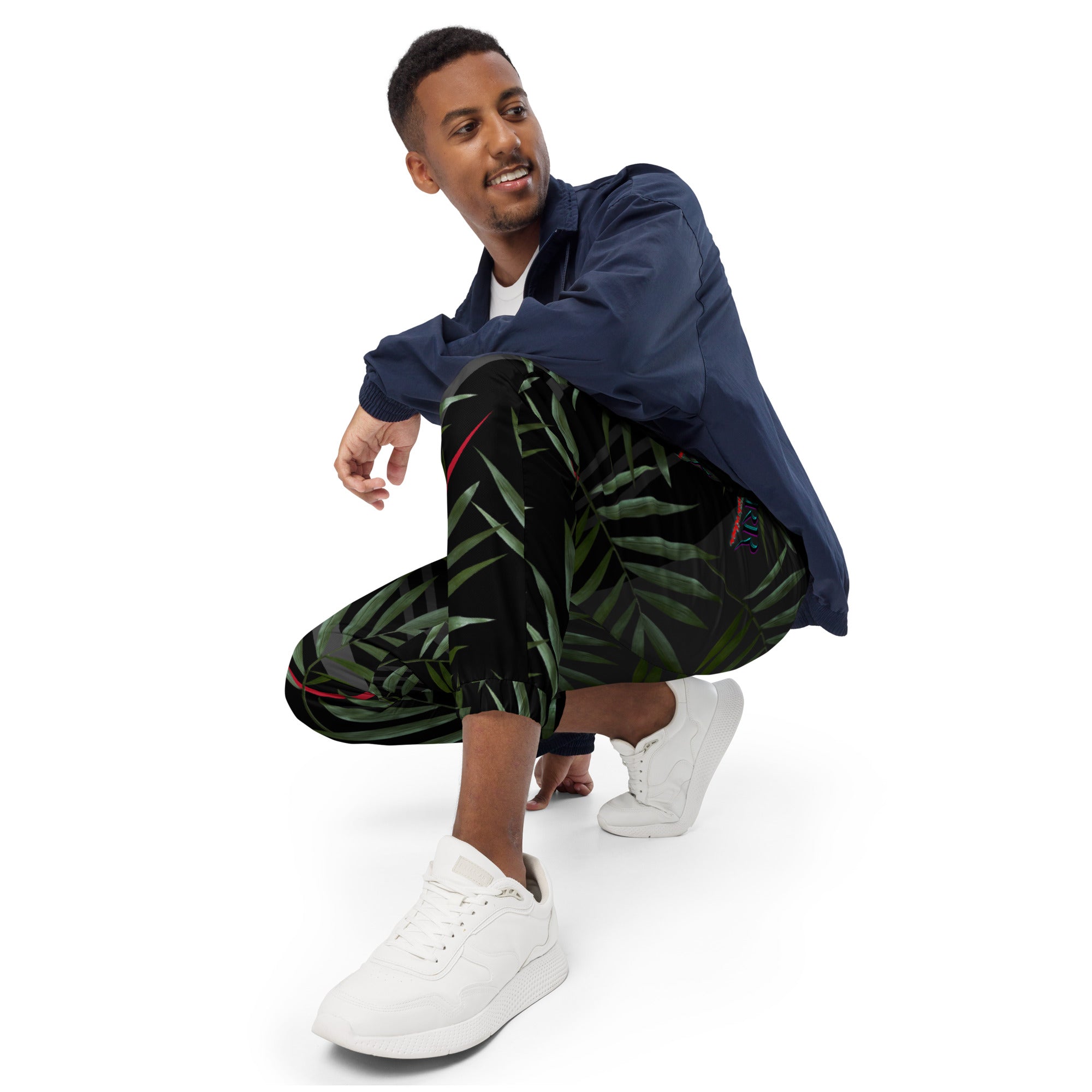 Rich Drip RR Palm Tree Black Sport Red Stripe - track pants