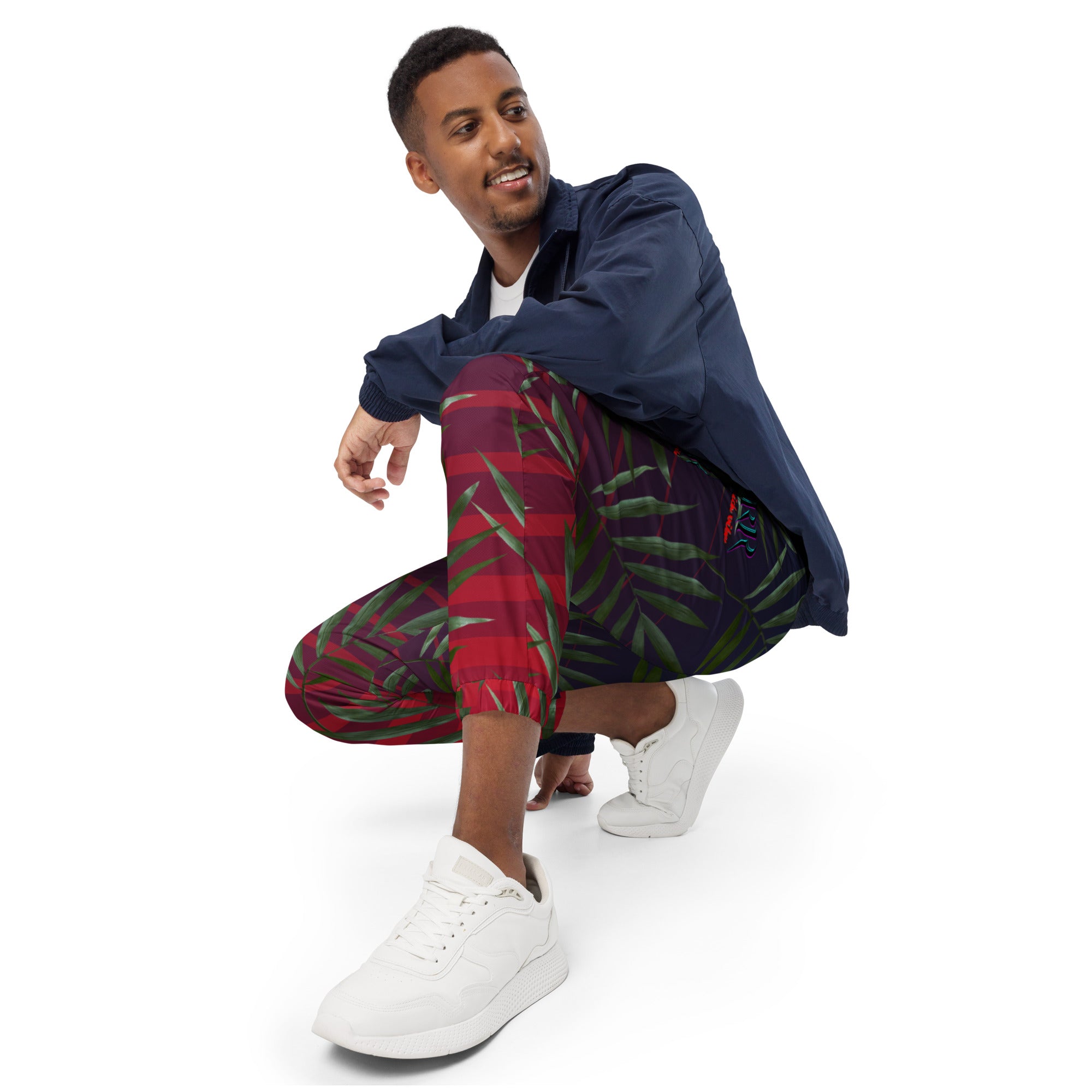 Rich Drip RR Palm Tree Black Sport Red Stripe - track pants