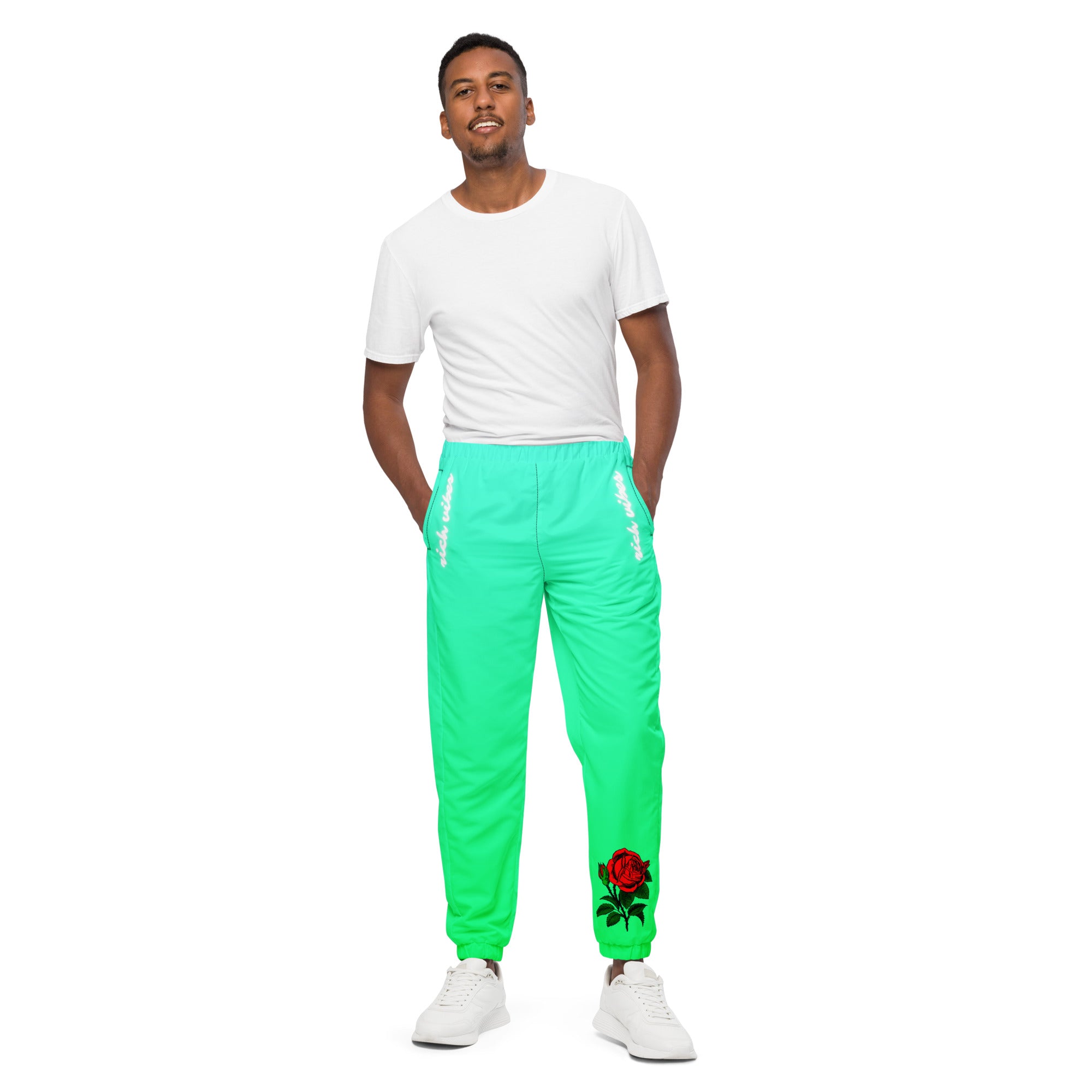 Rich Vibes Miami Green Single Rose stim - Unisex track pants