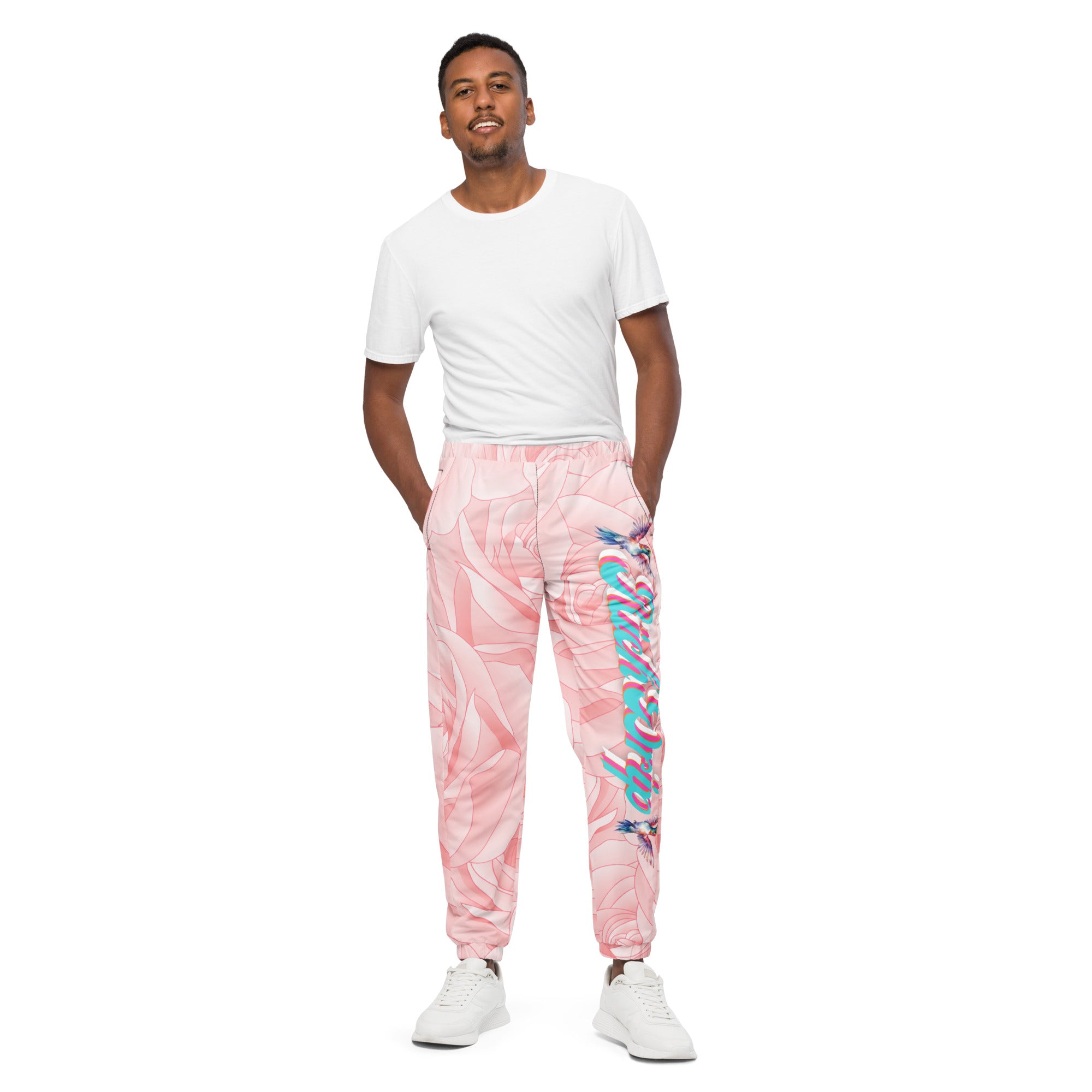 Rich Drip Pink Rose Humming Bird - Unisex track pants