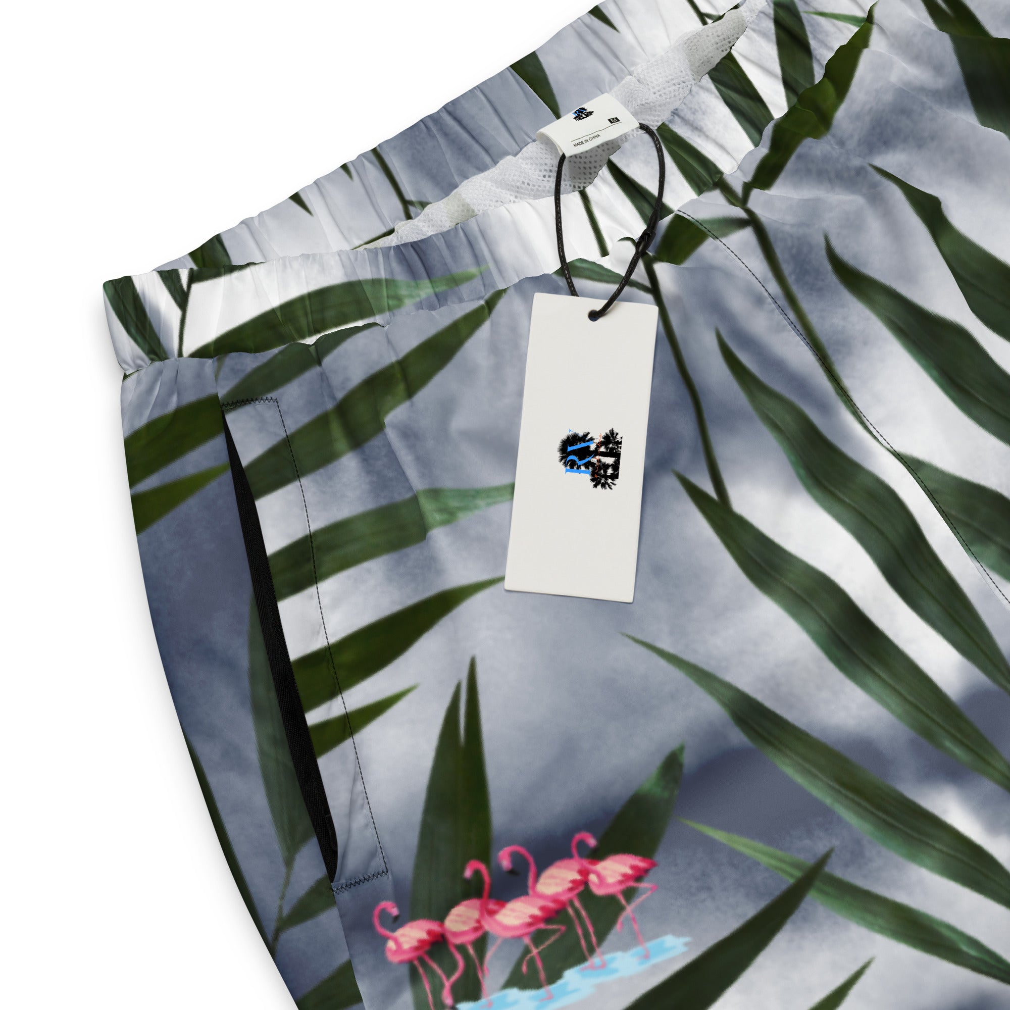Rich Drip Palm Tree Smoke Grey Tie Dye - track pants