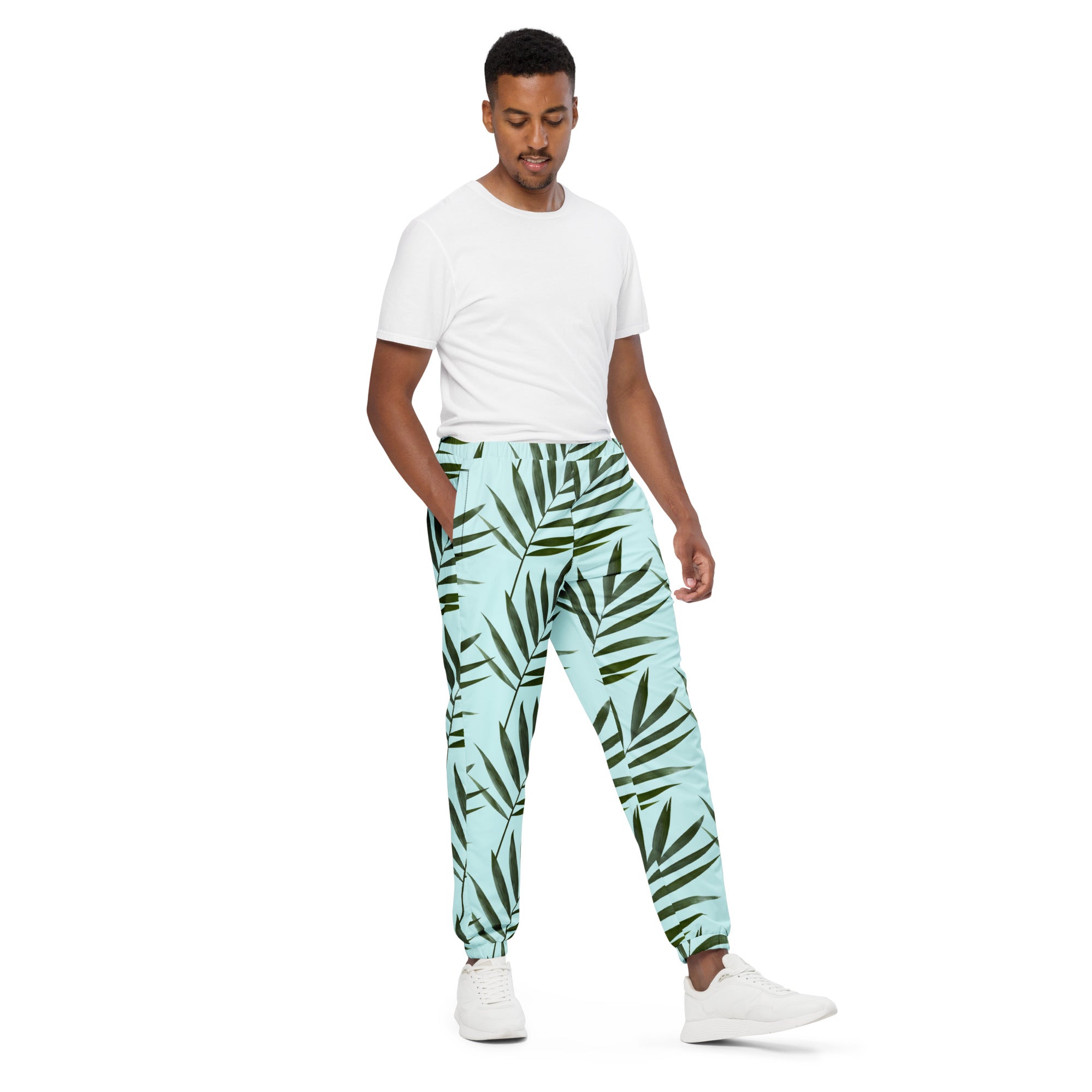 Rich Vibes Palm Tree Light Cyan - track pants