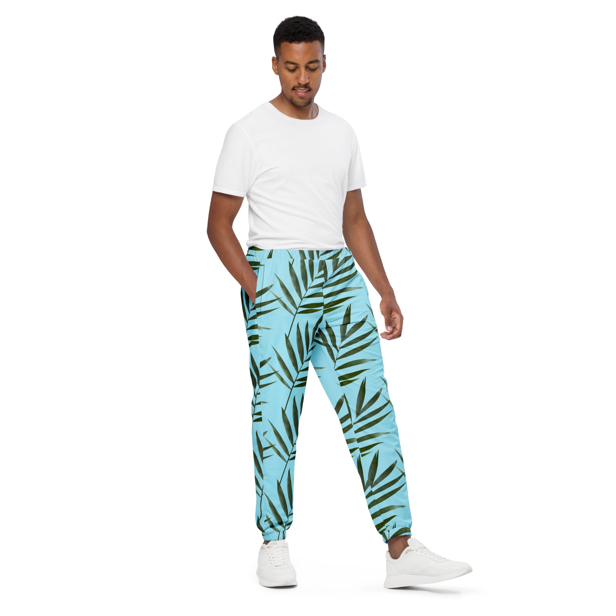 Rich Vibes Palm Tree Blizzard Blue - track pants