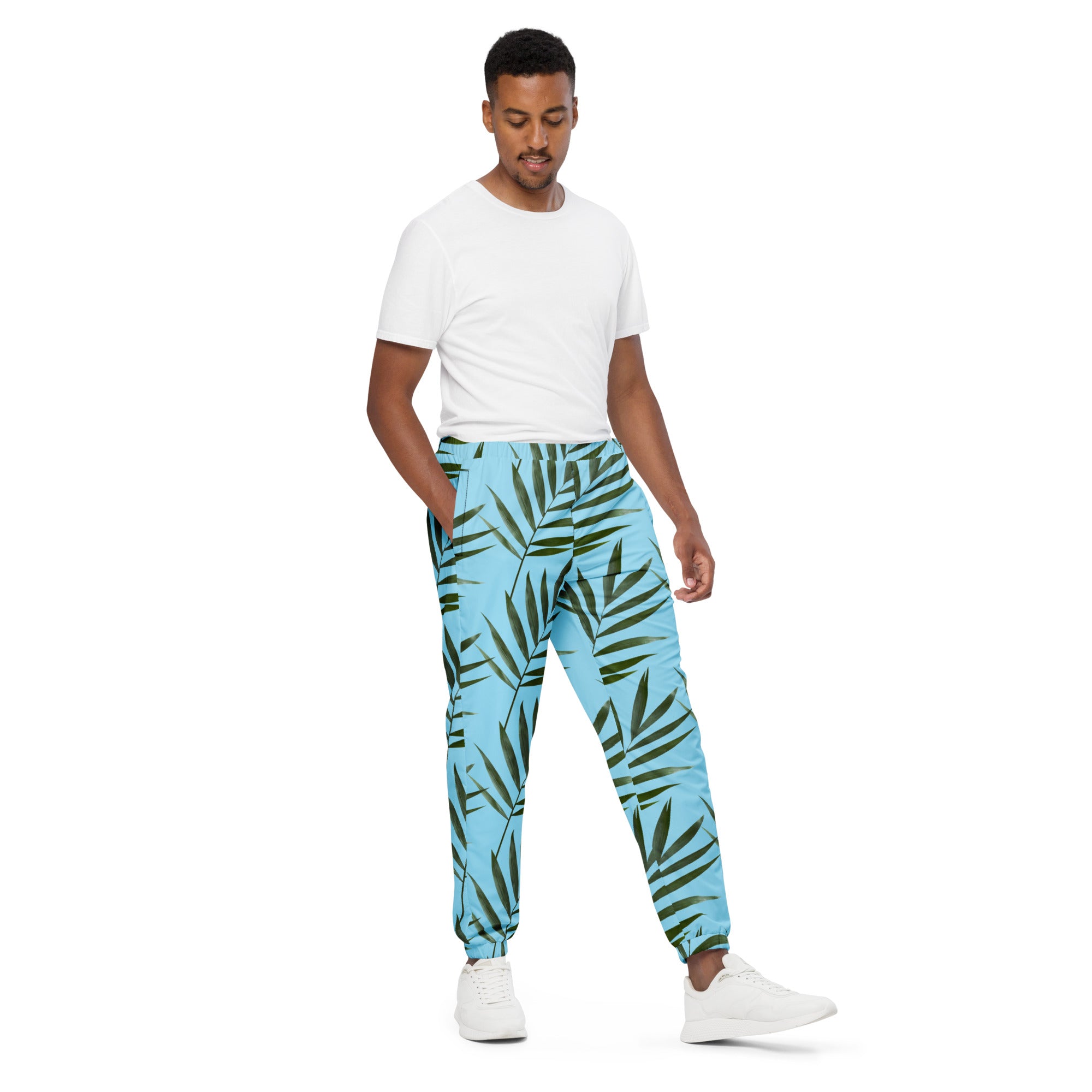 Rich Vibes Palm Tree Columbian Blue - track pants