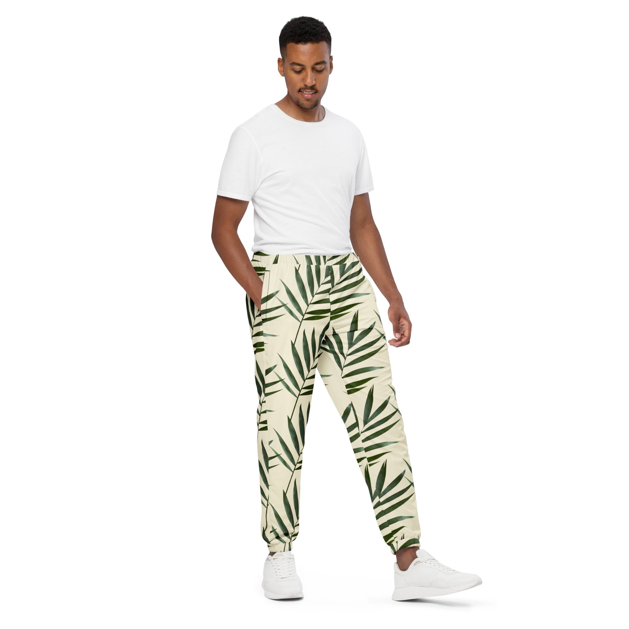Rich Vibes Palm Tree Apricot White - track pants