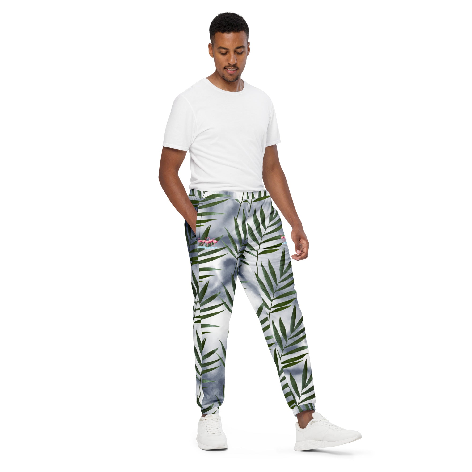 Rich Drip Palm Tree Smoke Grey Tie Dye - track pants