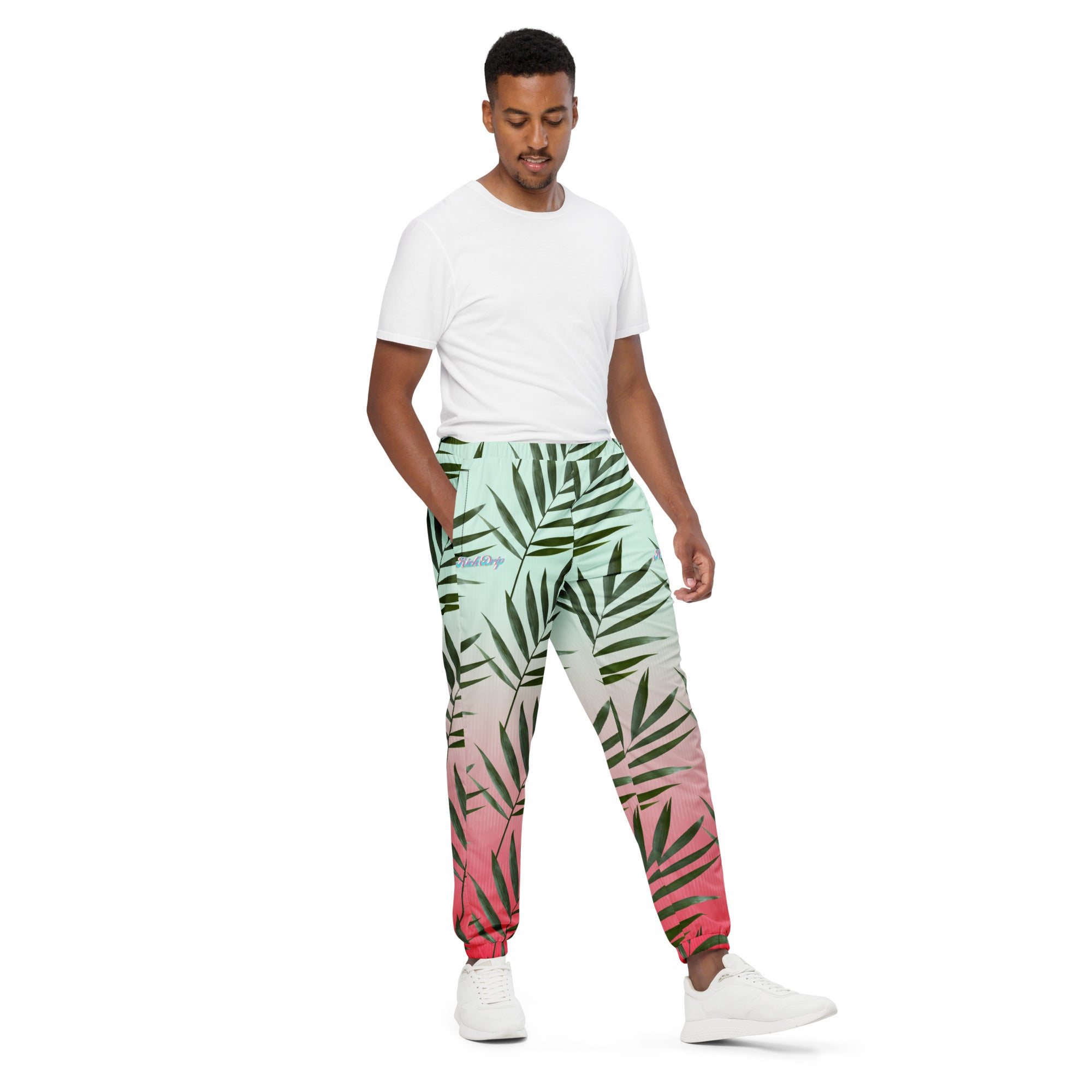 Rich Drip Iridescent Smile Palm Tree Watermelon Gradient 2 - track pants