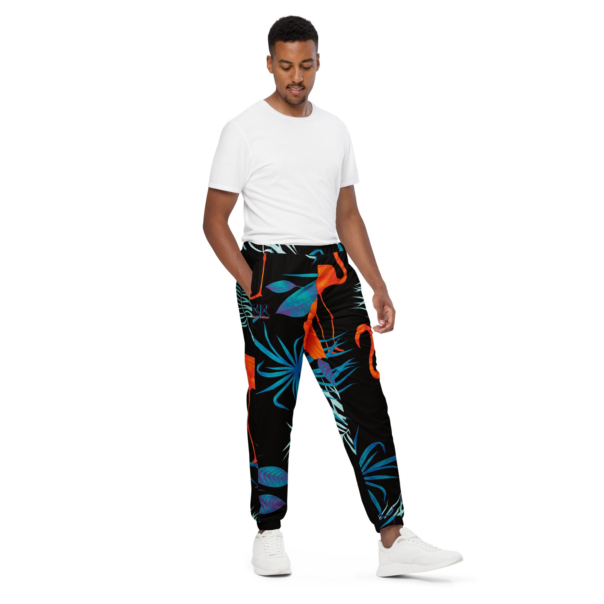 Rich Vibes RR Palm Tree Midnight Flamingo Print - track pants 1.0