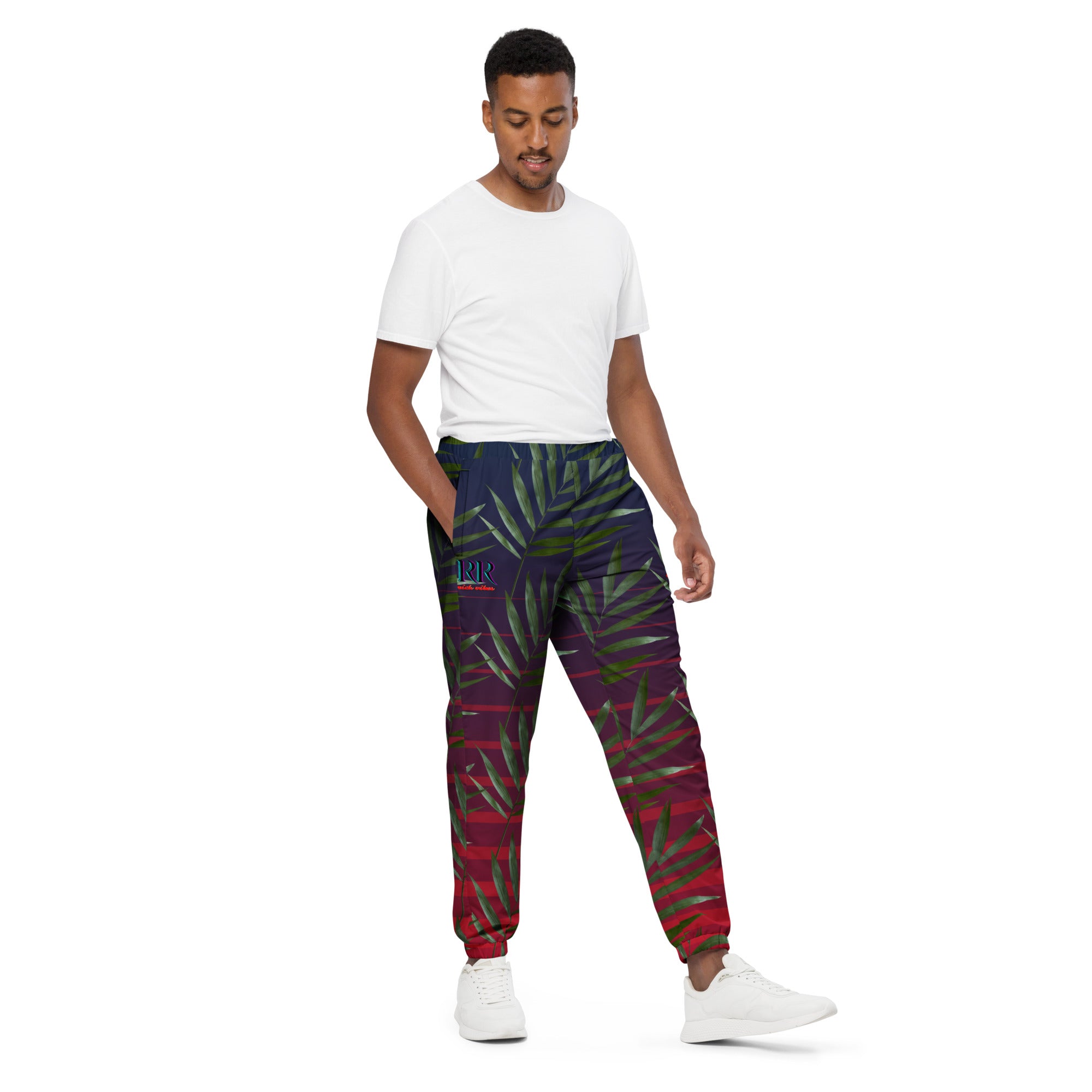 Rich Drip RR Palm Tree Black Sport Red Stripe - track pants