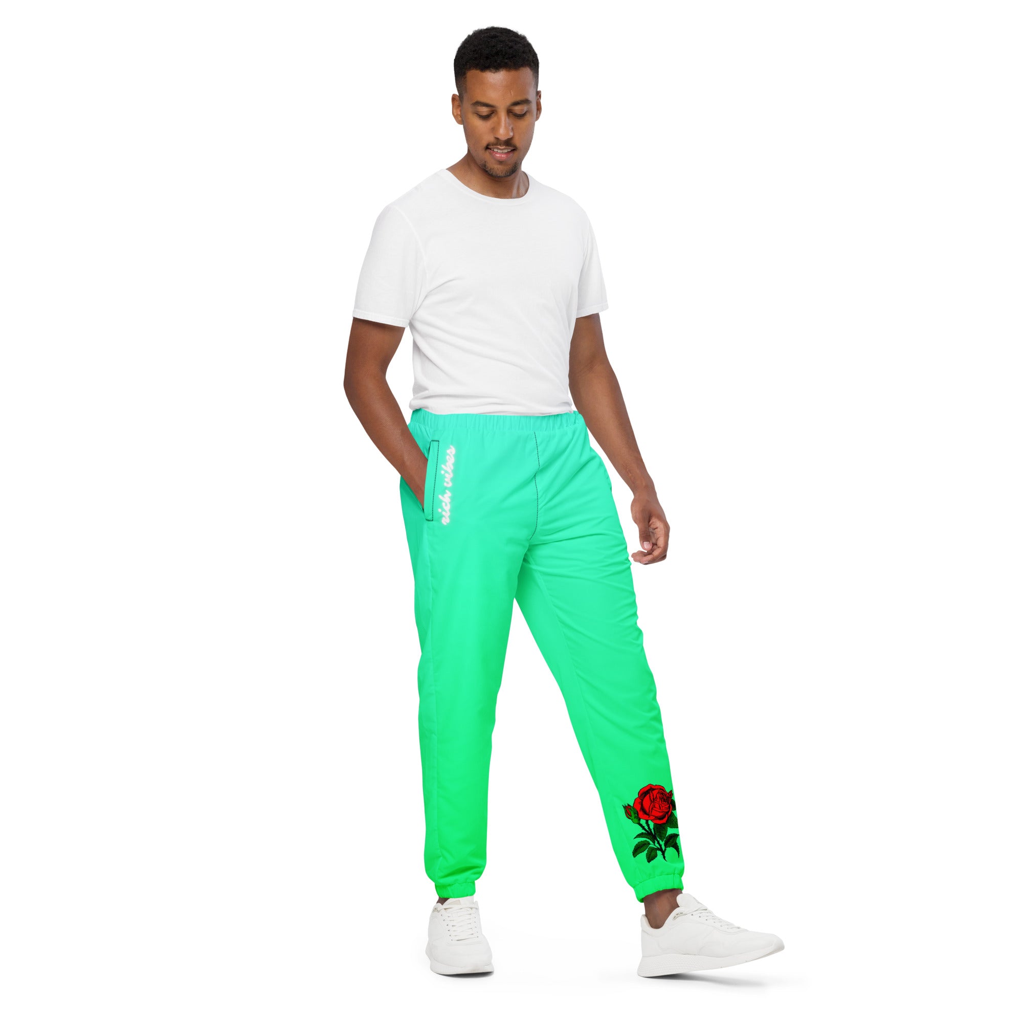 Rich Vibes Miami Green Single Rose stim - Unisex track pants