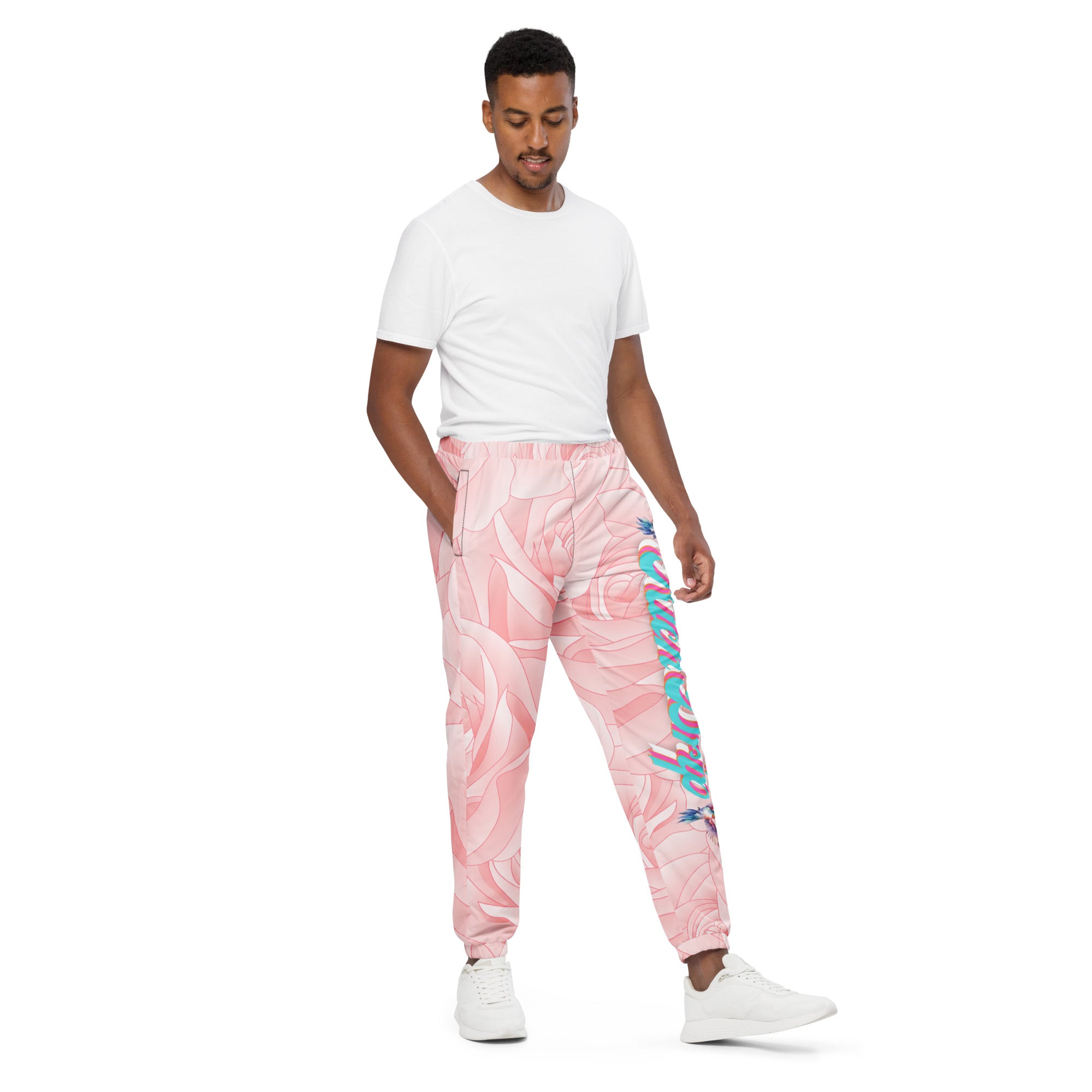 Rich Drip Pink Rose Humming Bird - Unisex track pants