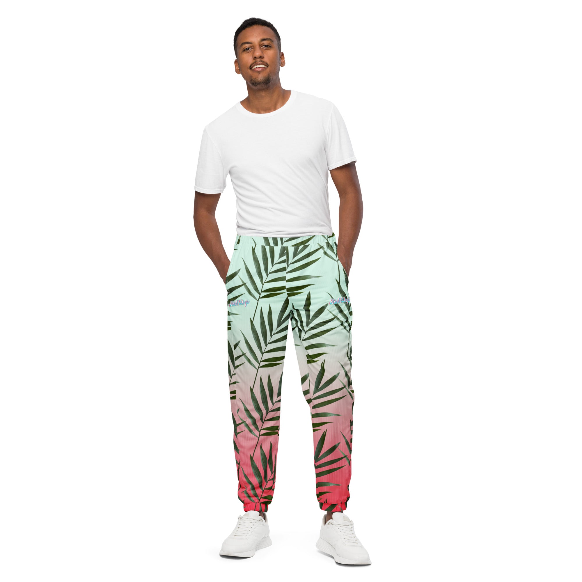 Rich Drip Iridescent Smile Palm Tree Watermelon Gradient 2 - track pants