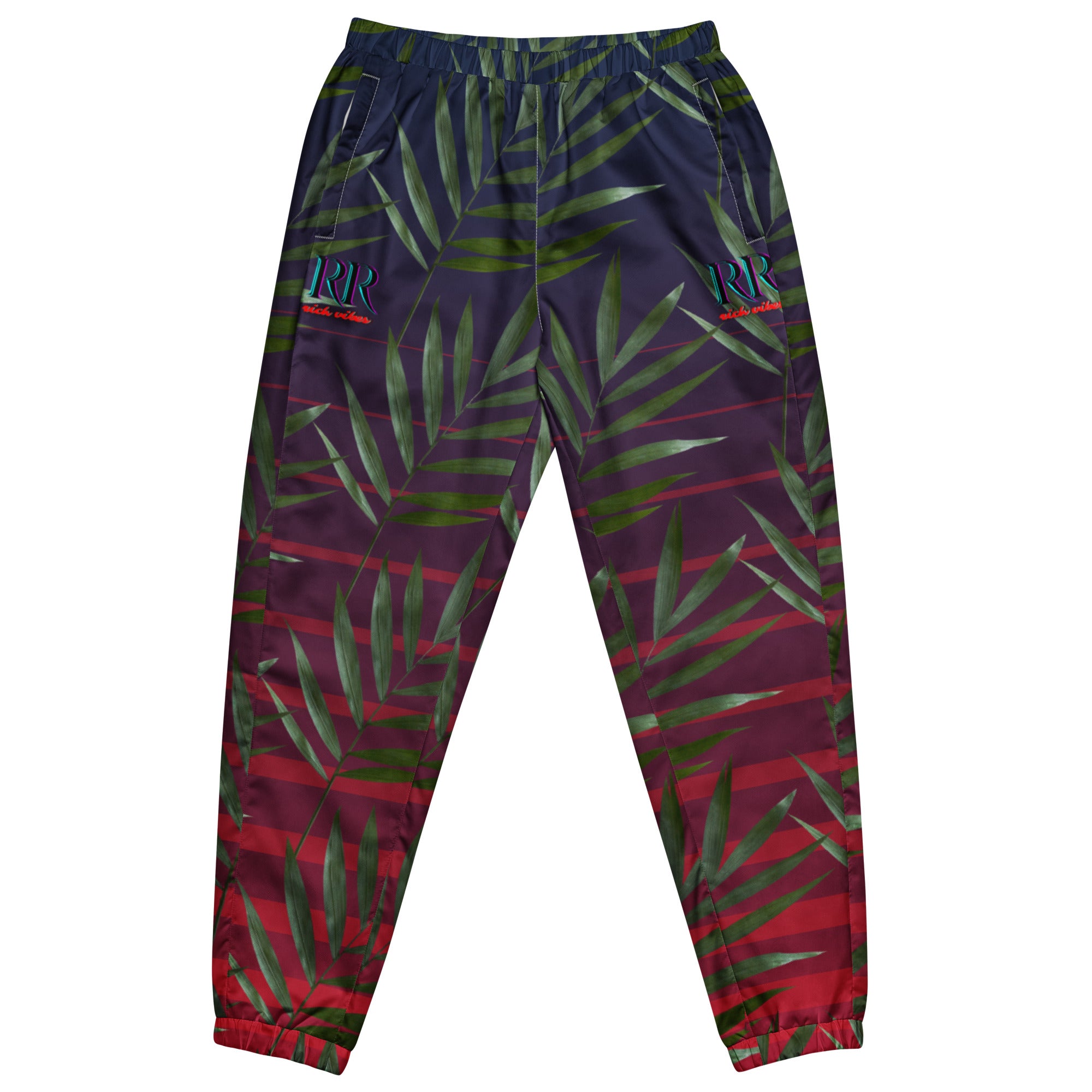 Rich Vibes RR Rich Drip Palm Tree Midnight Wave Runner Sport Stripe - track pants