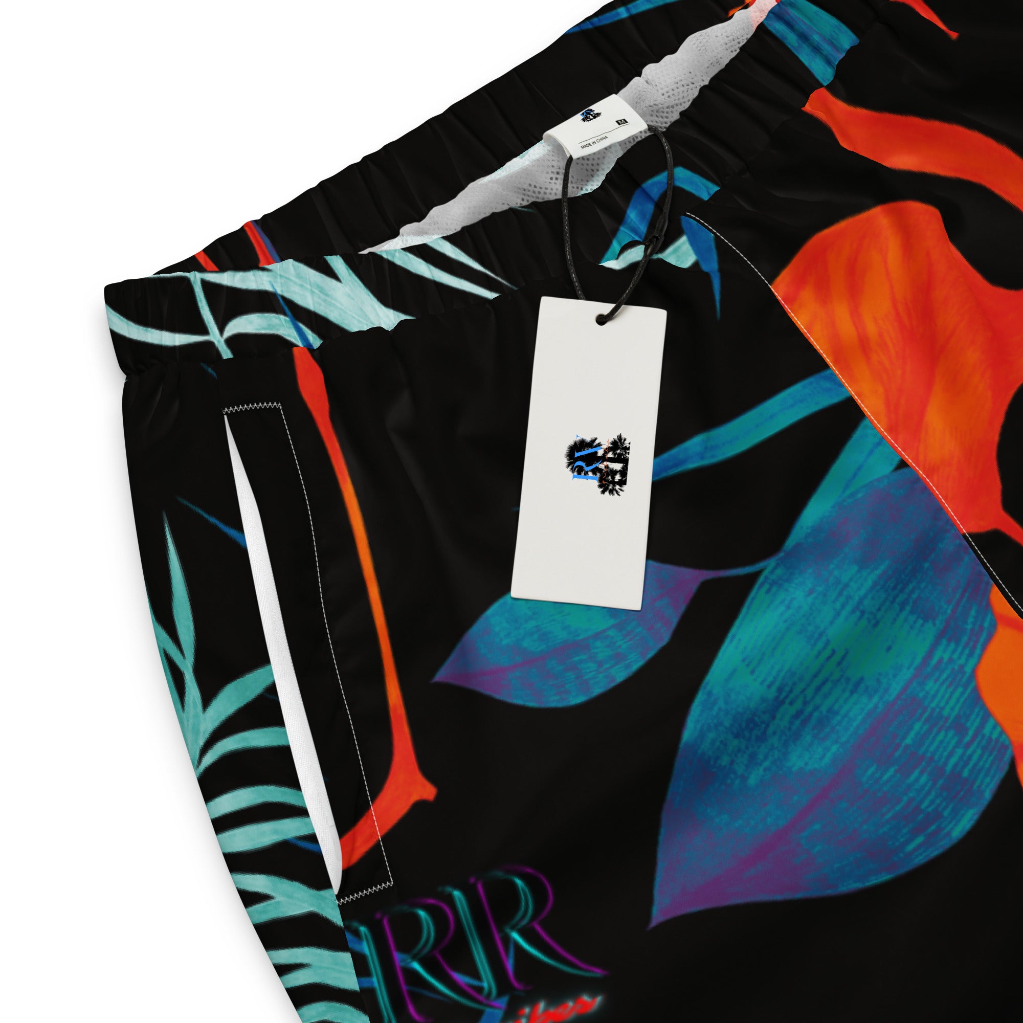 Rich Vibes RR Palm Tree Midnight Flamingo Print - track pants 1.0