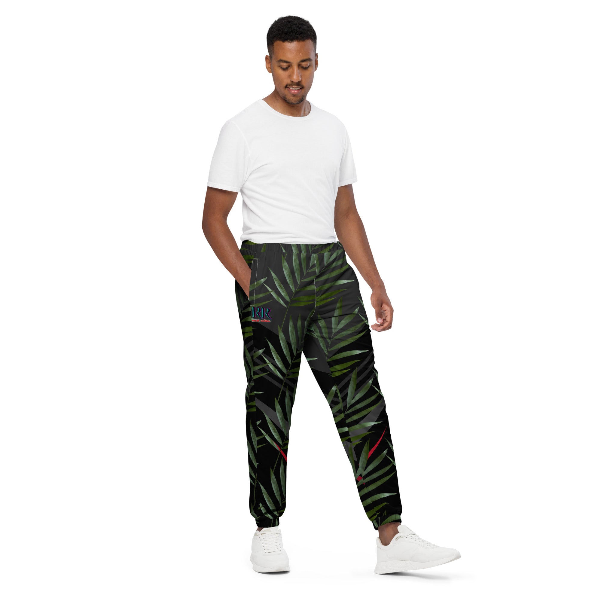 Rich Drip RR Palm Tree Black Sport Red Stripe - track pants