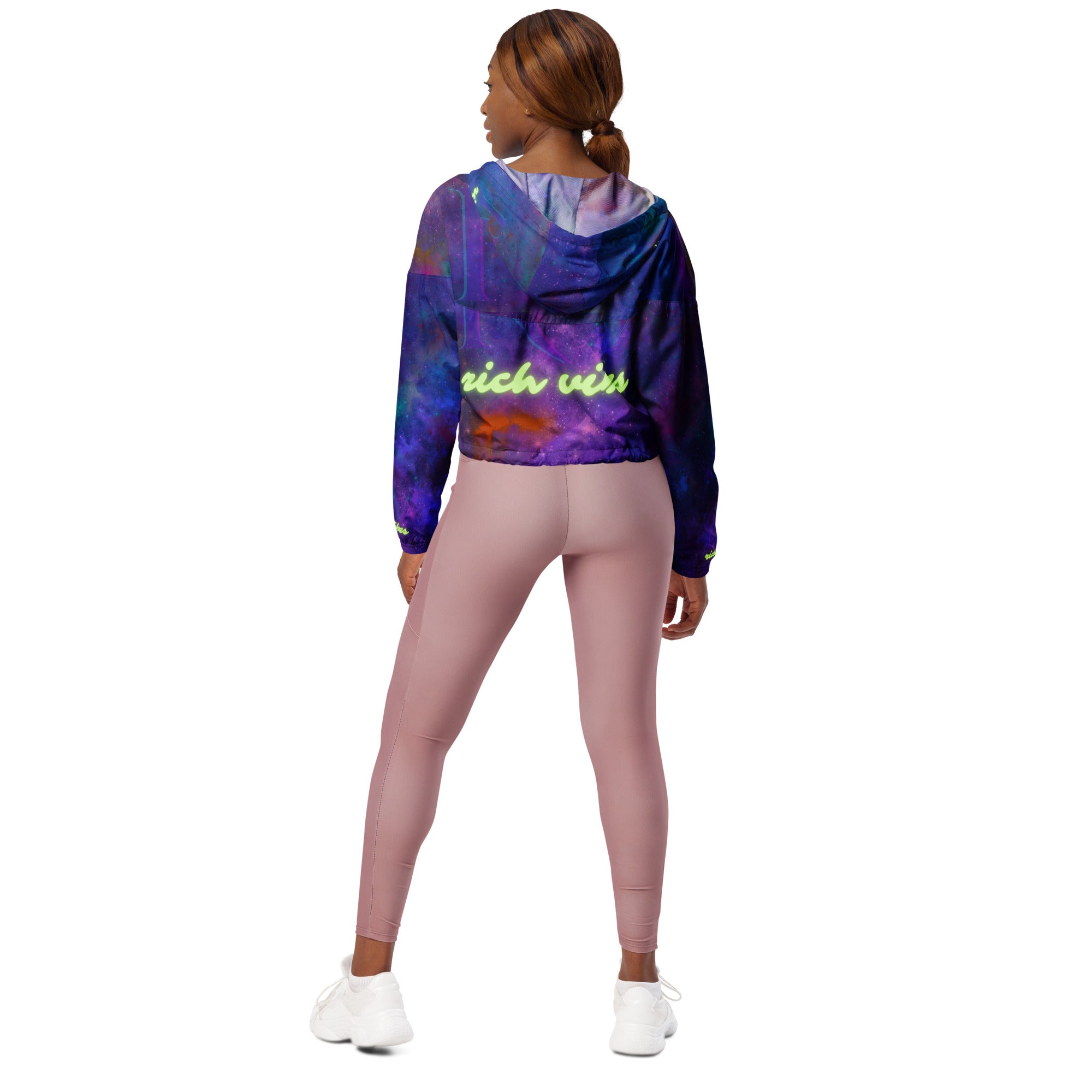 Rich Vibes Volt RV Purple Galaxy - Women’s cropped windbreaker