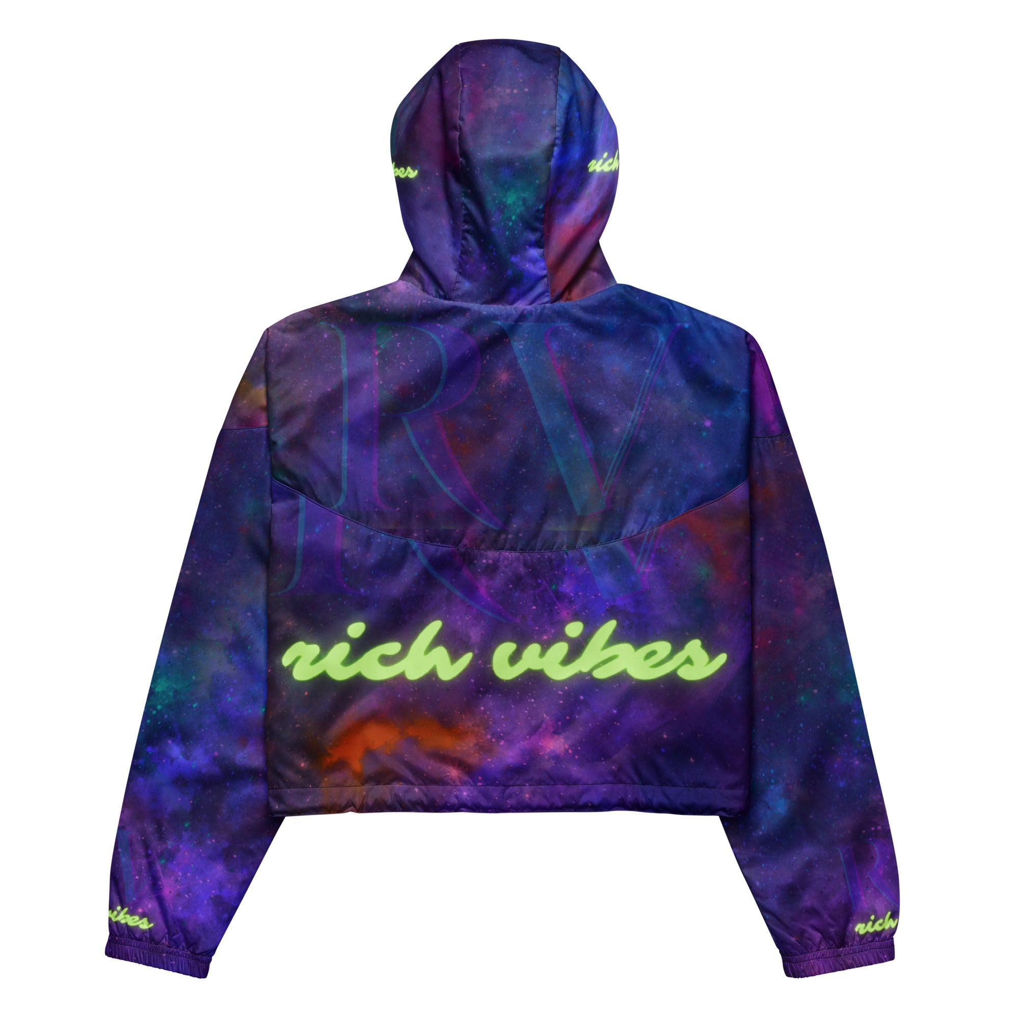 Rich Vibes Volt RV Purple Galaxy - Women’s cropped windbreaker