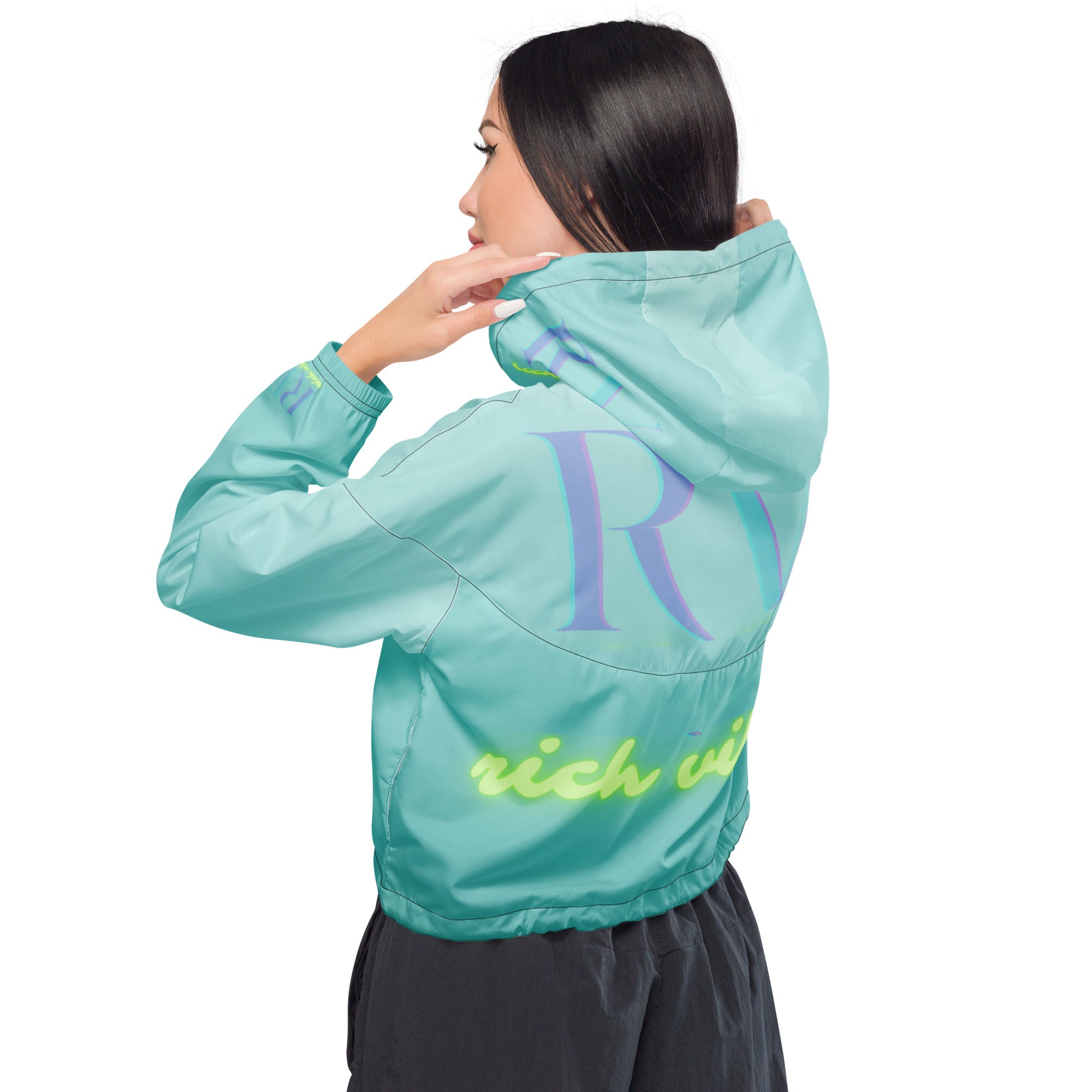 Rich Vibes Volt RV Aqua Green - Women’s cropped windbreaker