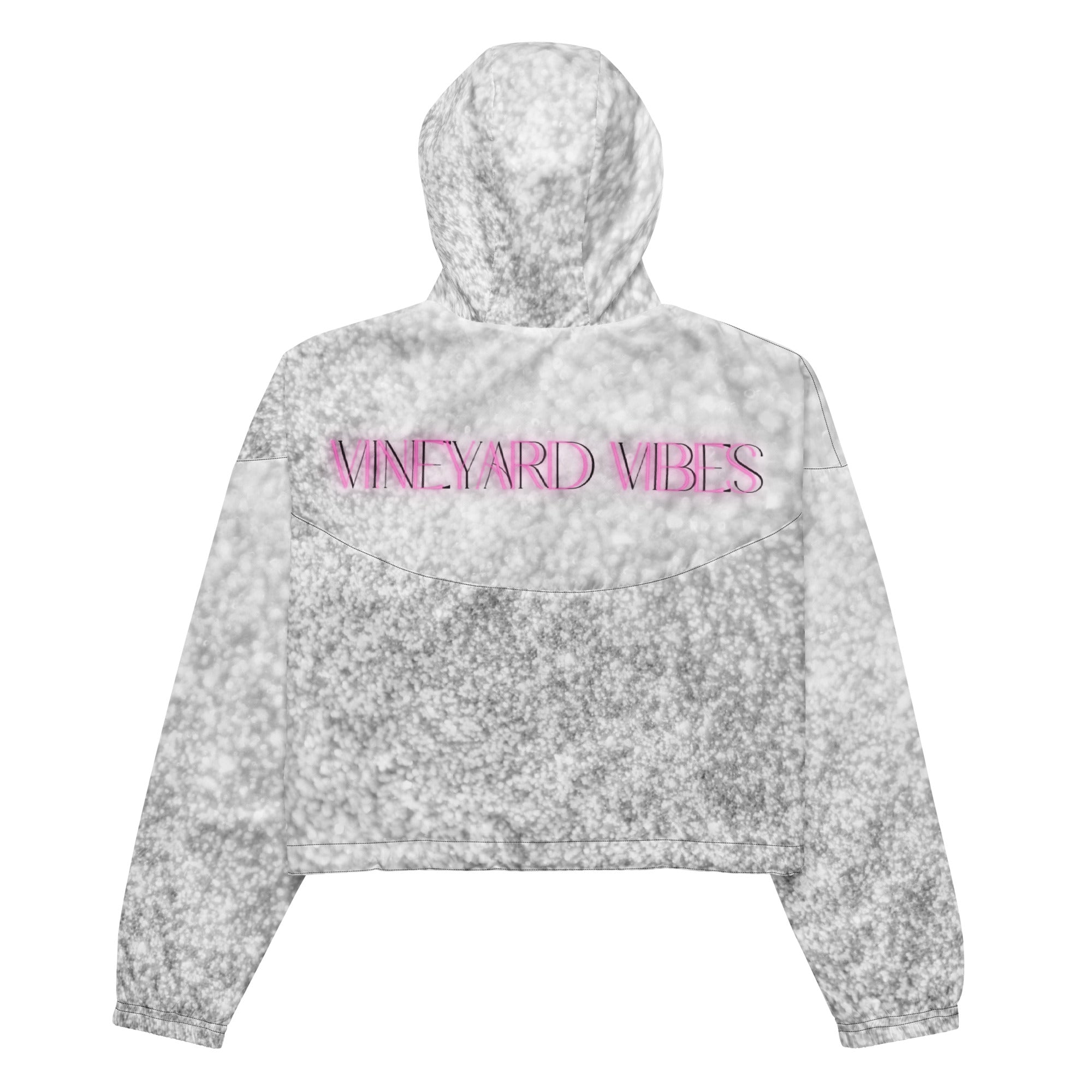 Vineyard Vibes Pink Sparkle - Women’s cropped windbreaker
