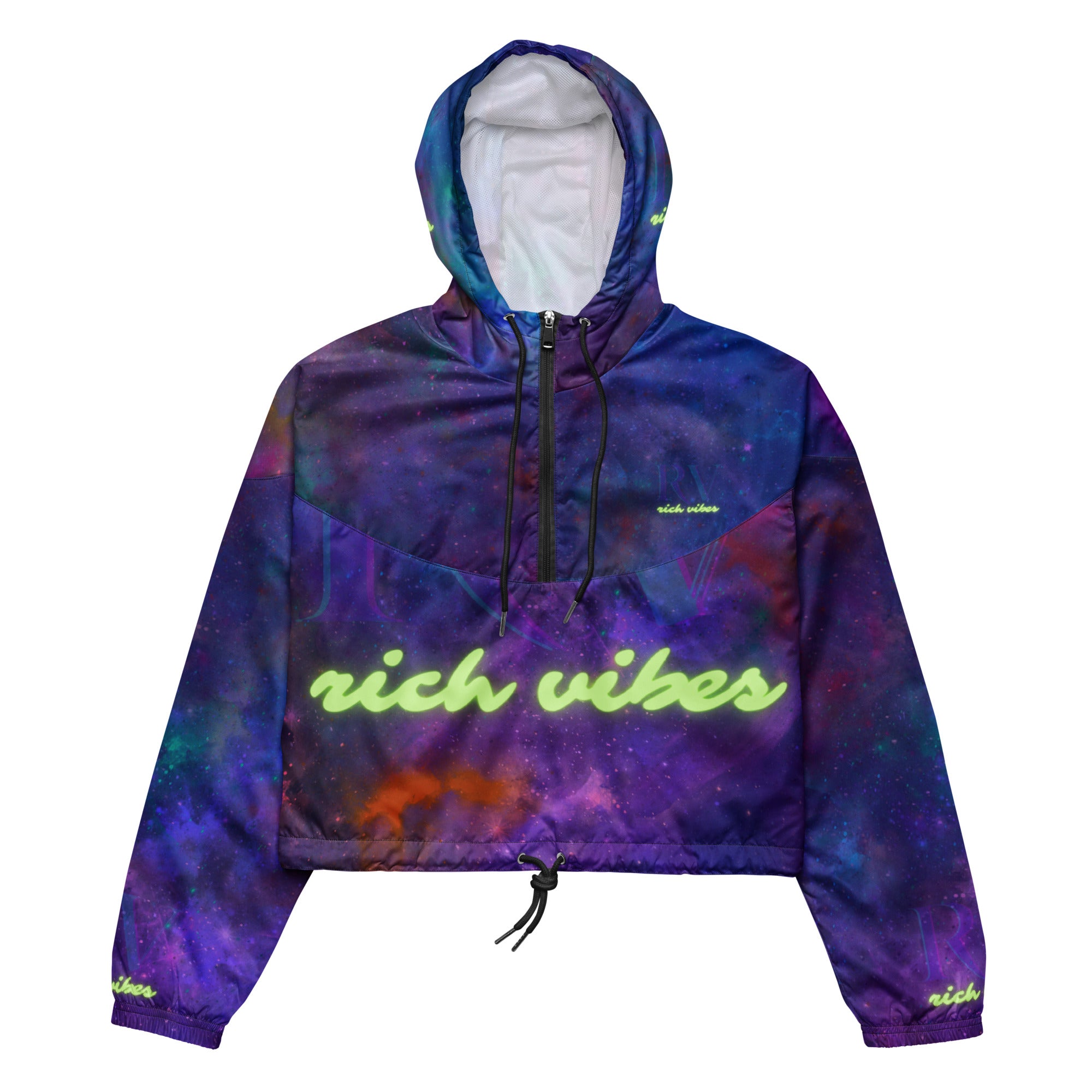 Rich Vibes Volt RV Purple Galaxy - Women’s cropped windbreaker