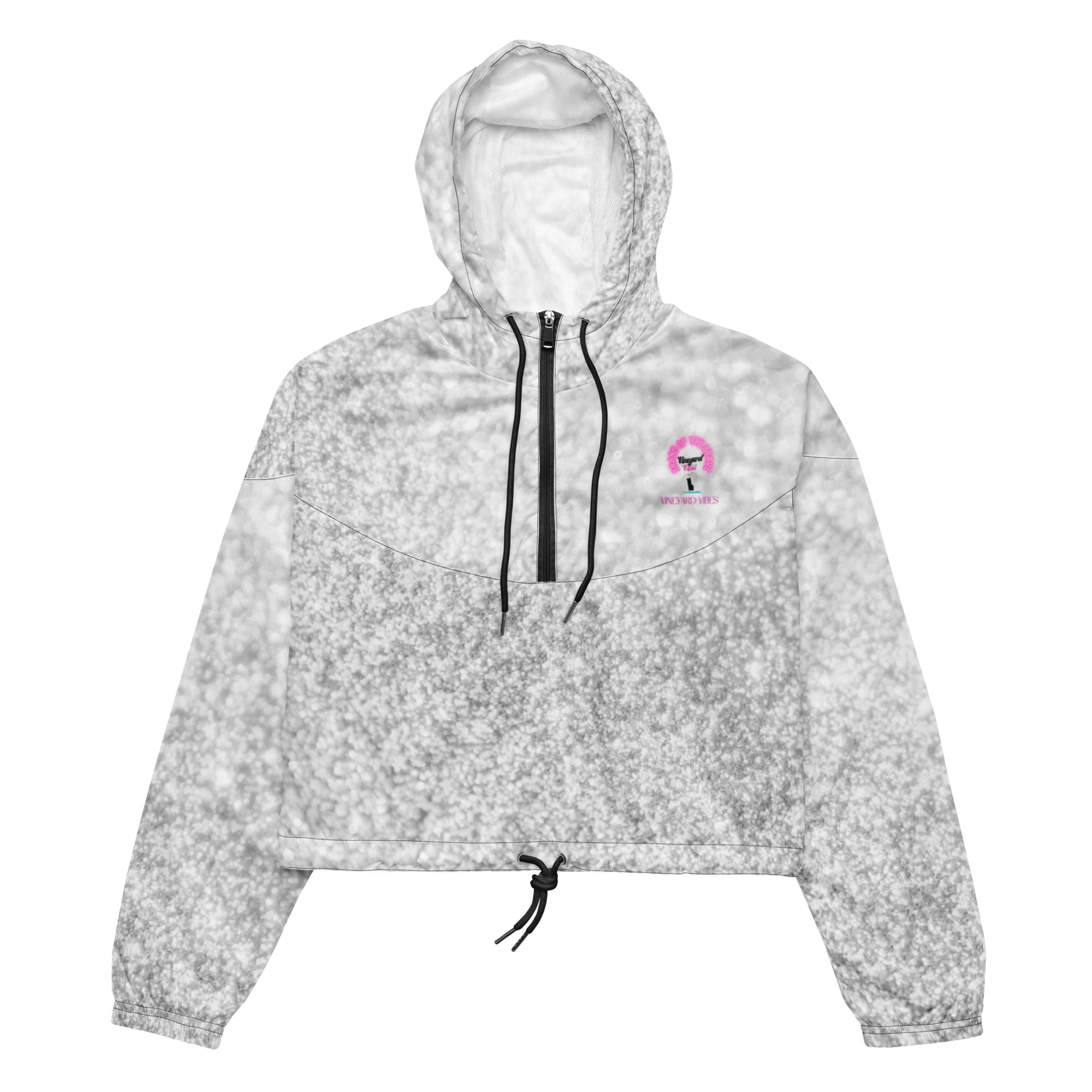 Vineyard Vibes Pink Sparkle - Women’s cropped windbreaker