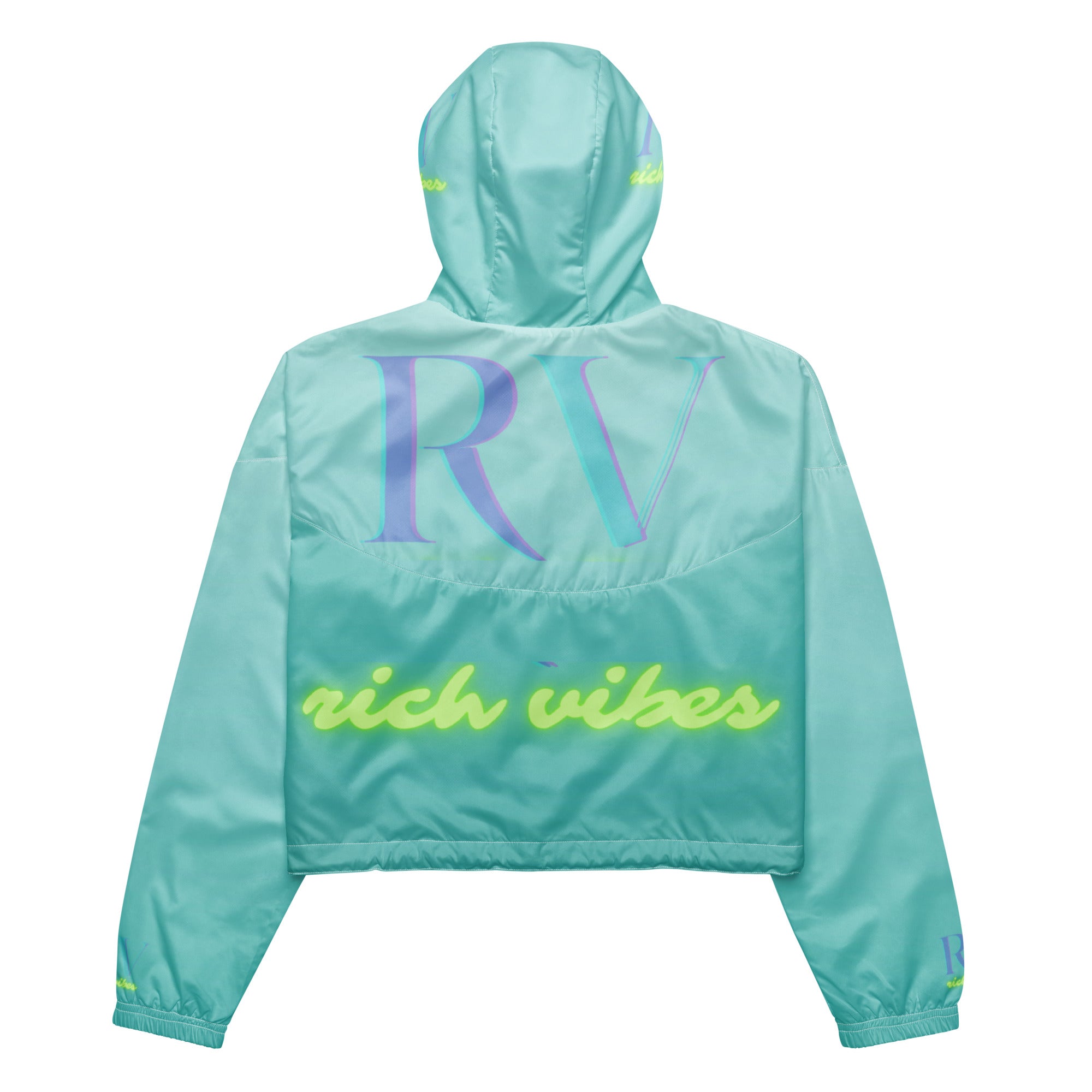 Rich Vibes Volt RV Aqua Green - Women’s cropped windbreaker