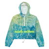 Rich Vibes Volt Green RV Aqua Green Water Print - Women’s cropped windbreaker