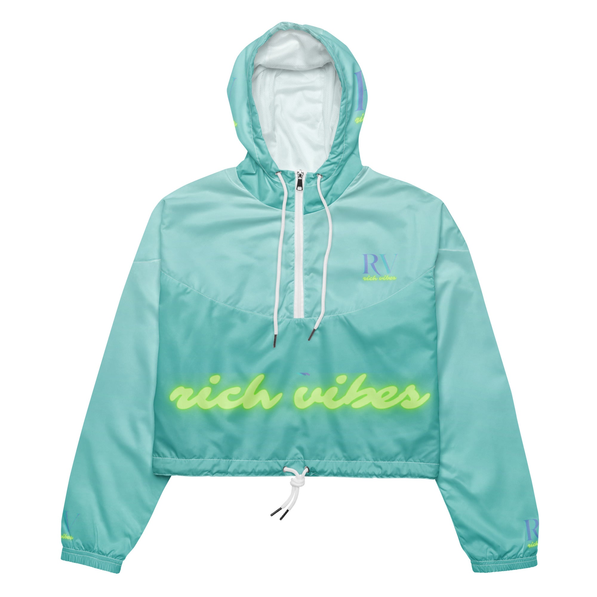 Rich Vibes Volt RV Aqua Green - Women’s cropped windbreaker