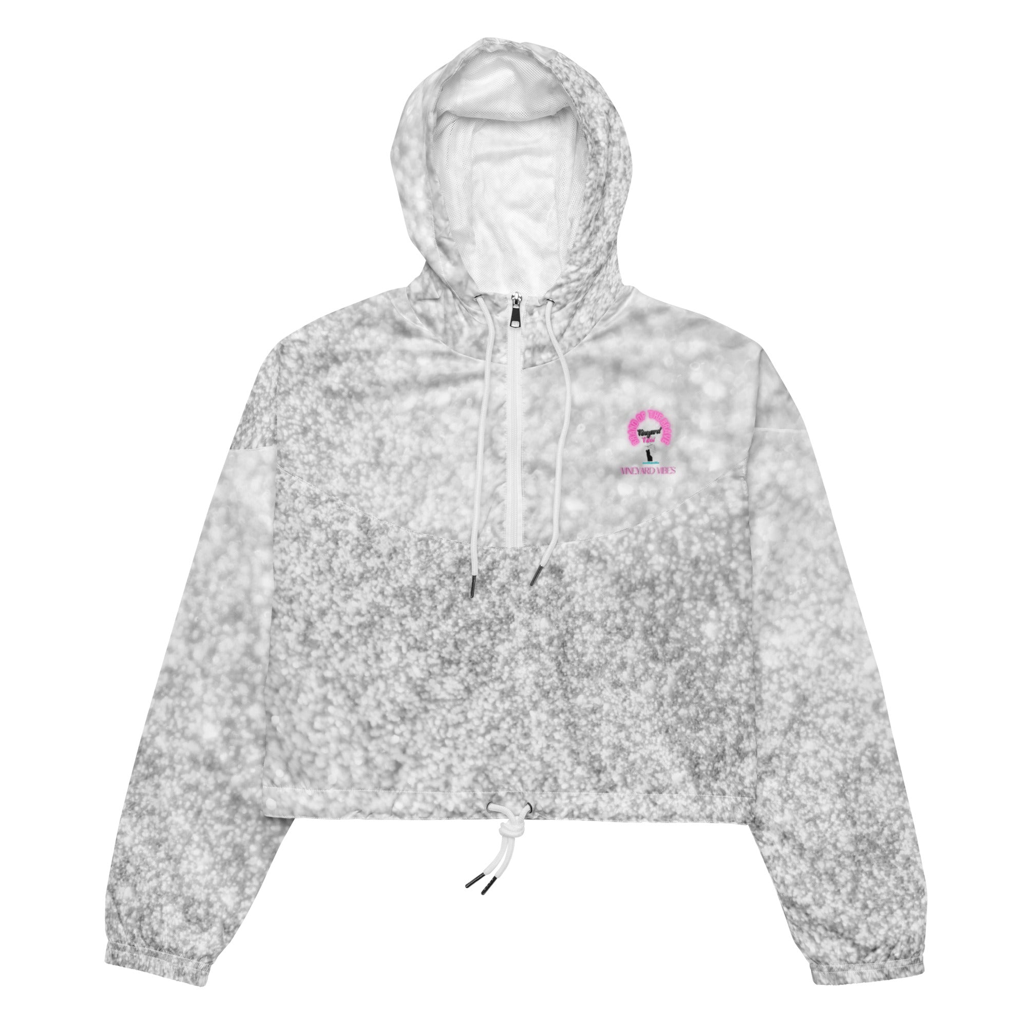 Vineyard Vibes Pink Sparkle - Women’s cropped windbreaker