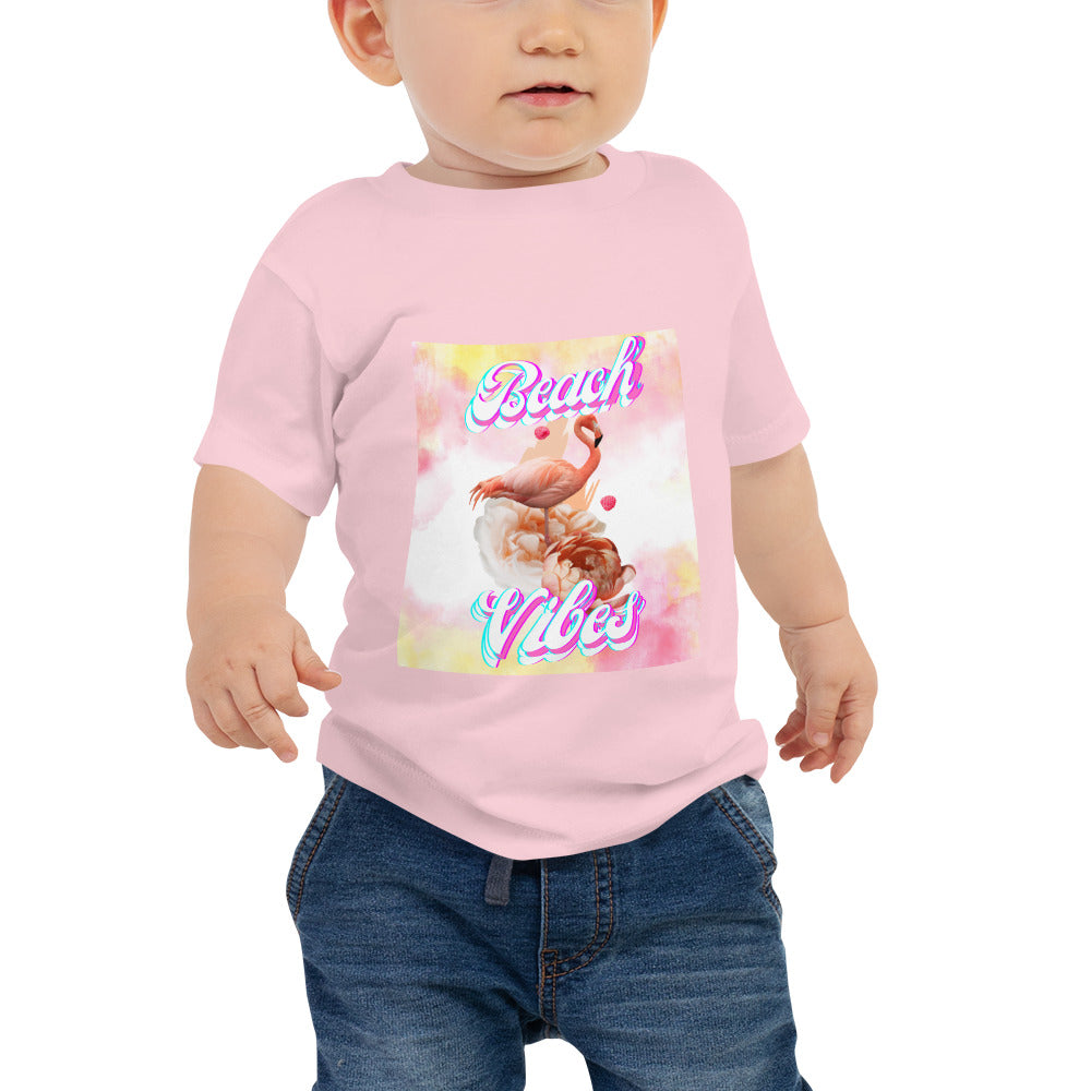 Rich Vibes Pink Flamingo - Baby Jersey Short Sleeve Tee