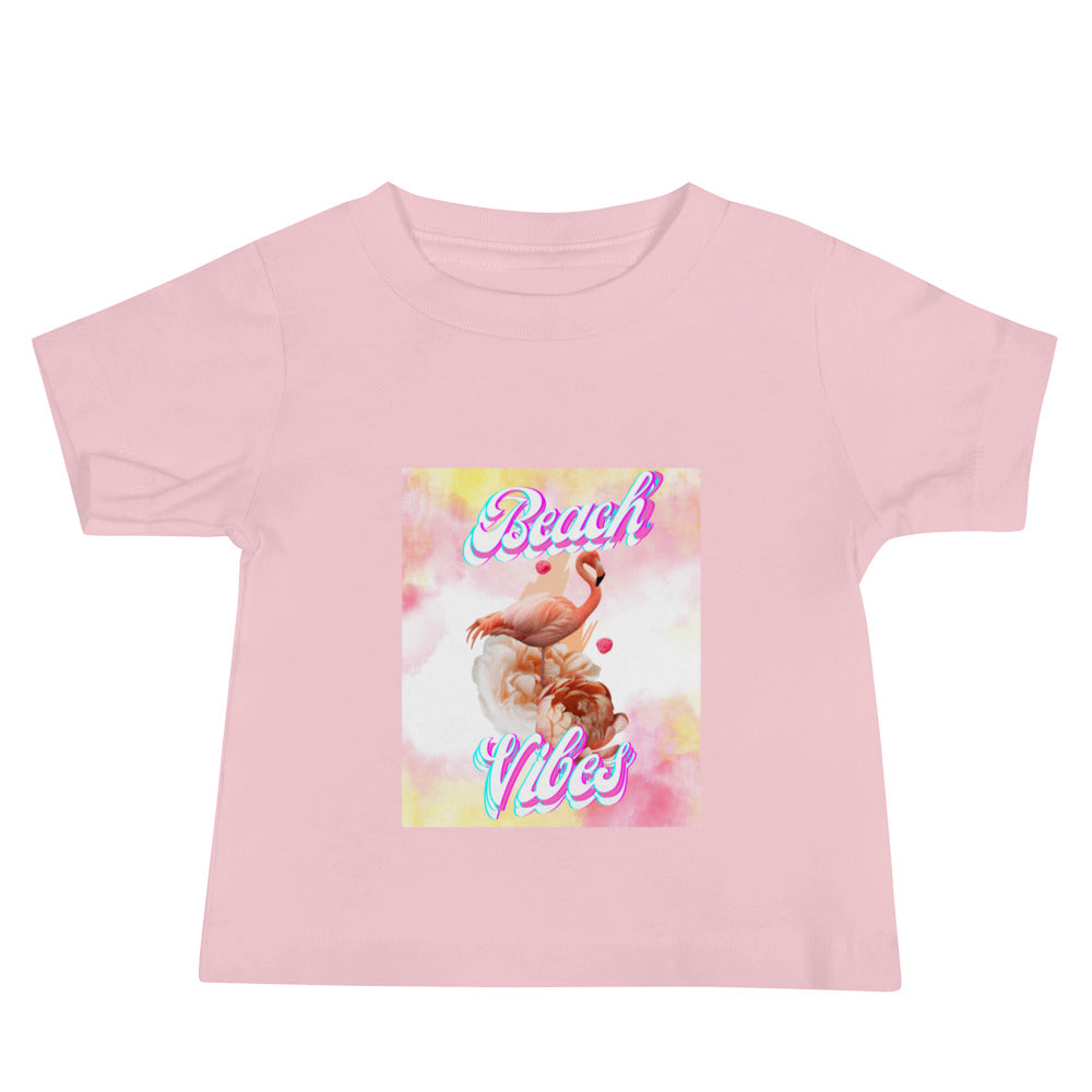 Rich Vibes Pink Flamingo - Baby Jersey Short Sleeve Tee