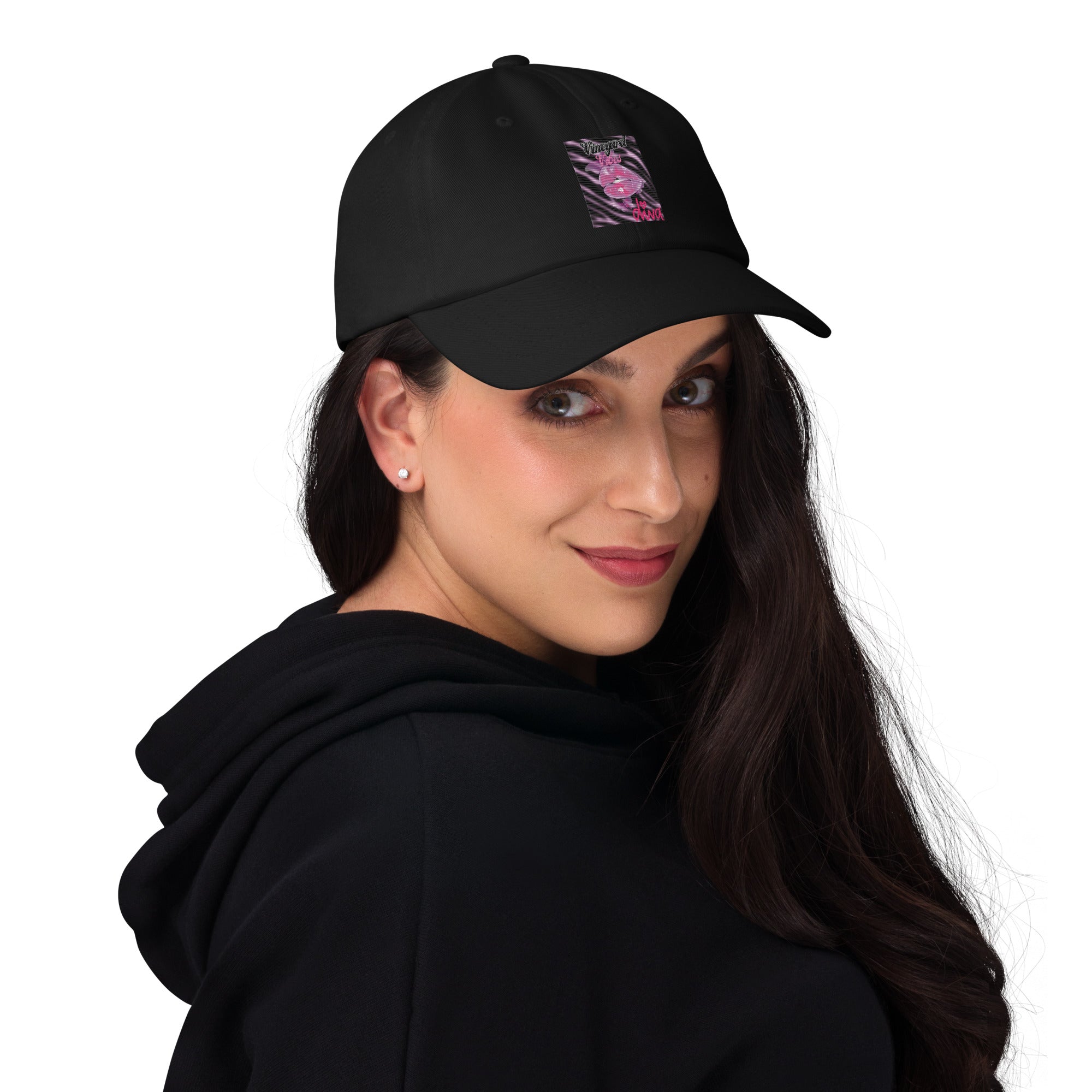 Vineyard Vibes Pink Print Diva Kiss - Dad hat Black