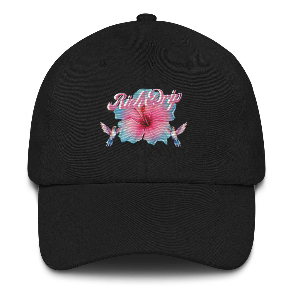 Rich Drip Tropical Pink Flower 3.0 - Dad hat Black