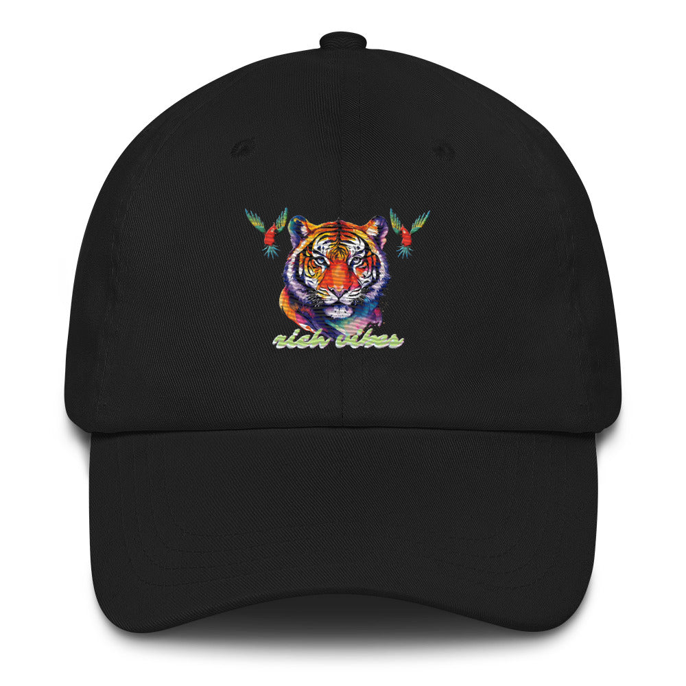 Rich Vibes Tropical Jungle Tiger 3.5 - Dad hat Black